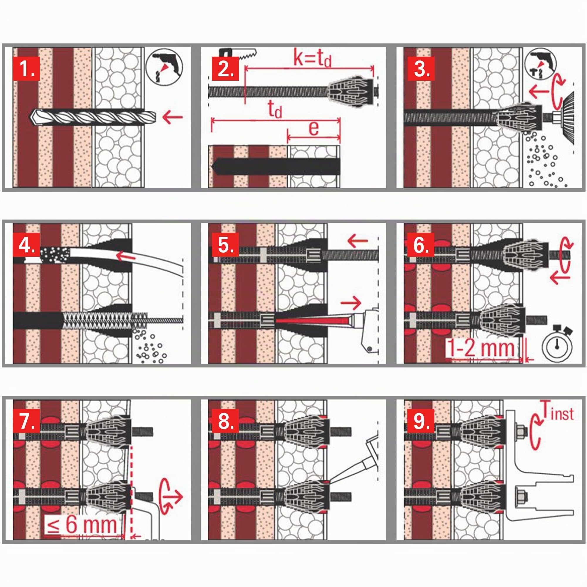 Fischer Thermax M12 M10 Klima, Kit de 2 tacos para fijación de climatizador en capa aislante, incluye barras de conexión M10 inoxidable, 569178
