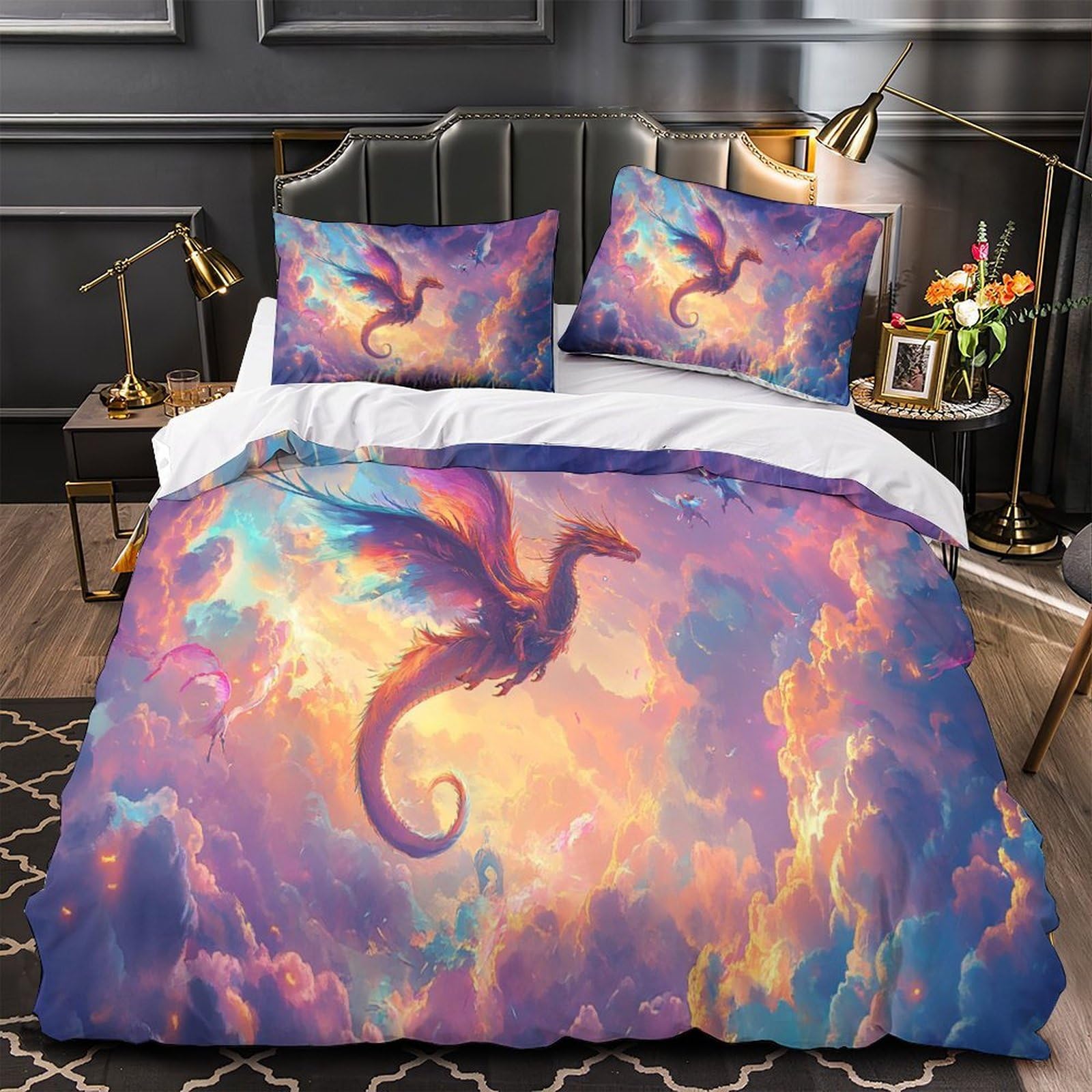 Housse de couette dragon hypoallergénique pour un sommeil ultra doux sans allergies