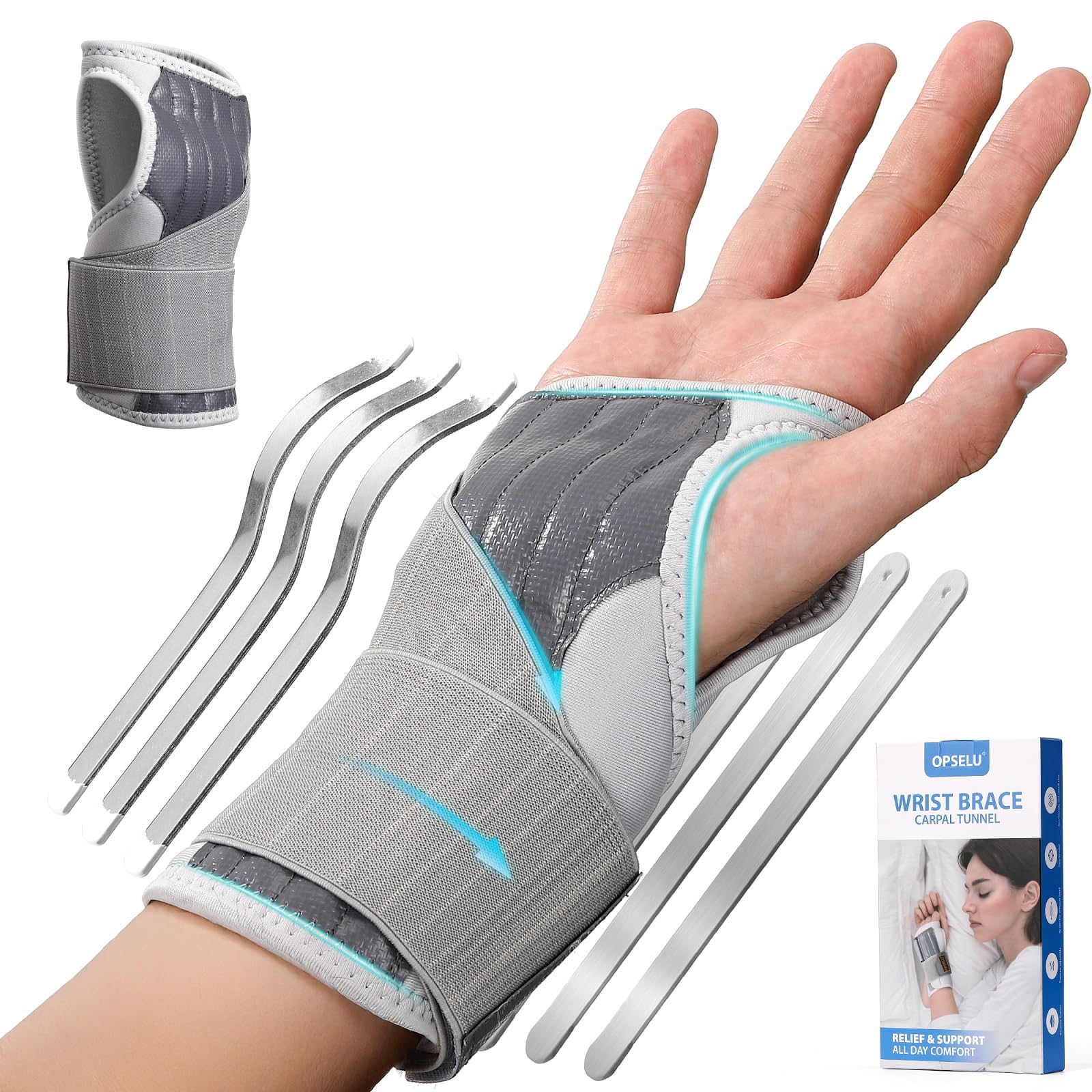 Carpal Tunnel Wrist Brace Night Support Fit Right Hand for Work Pain Relief Wrist Splint for Tendonitis Sprain