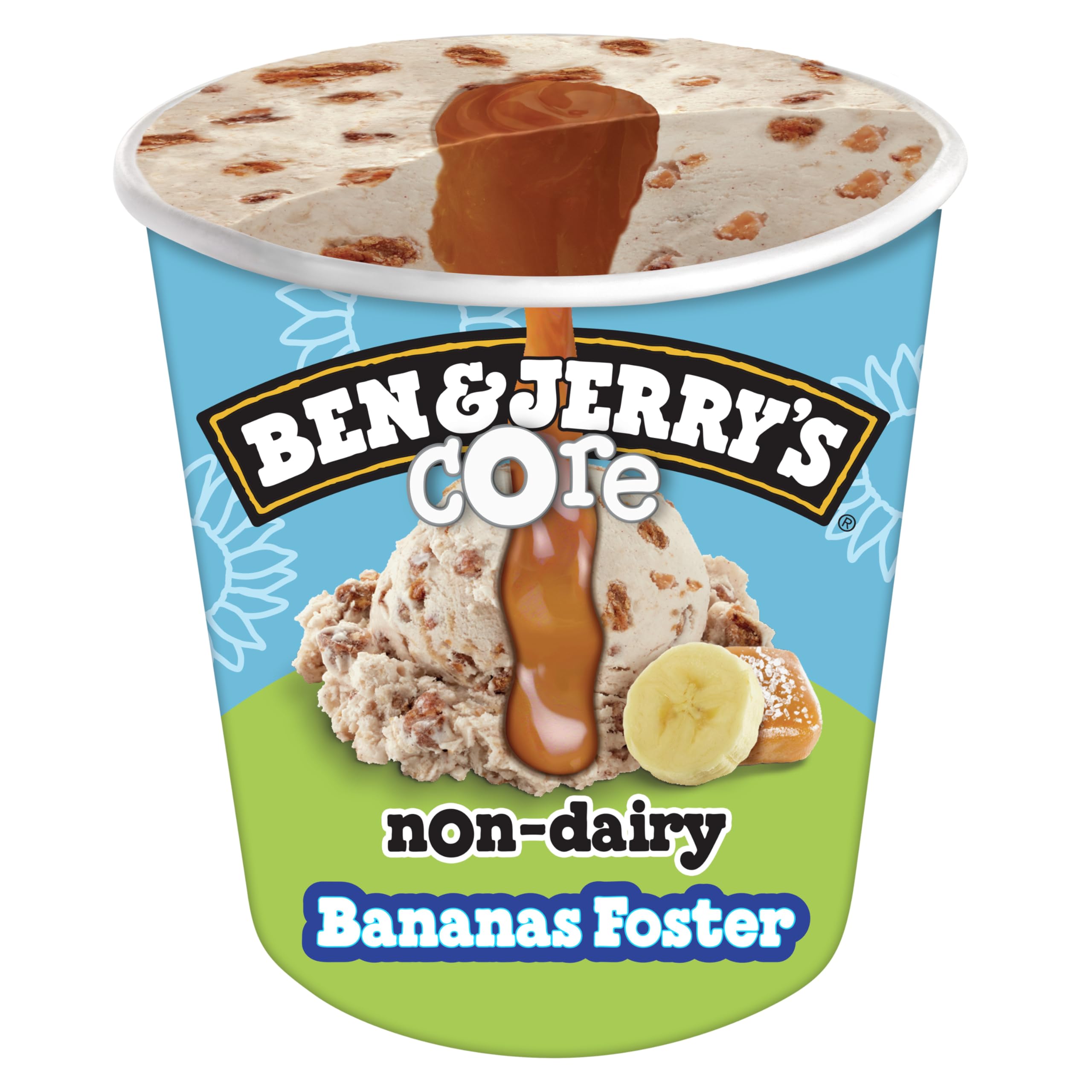 Ben & Jerry's Non-Dairy Bananas Foster Core ice cream pint 473ml