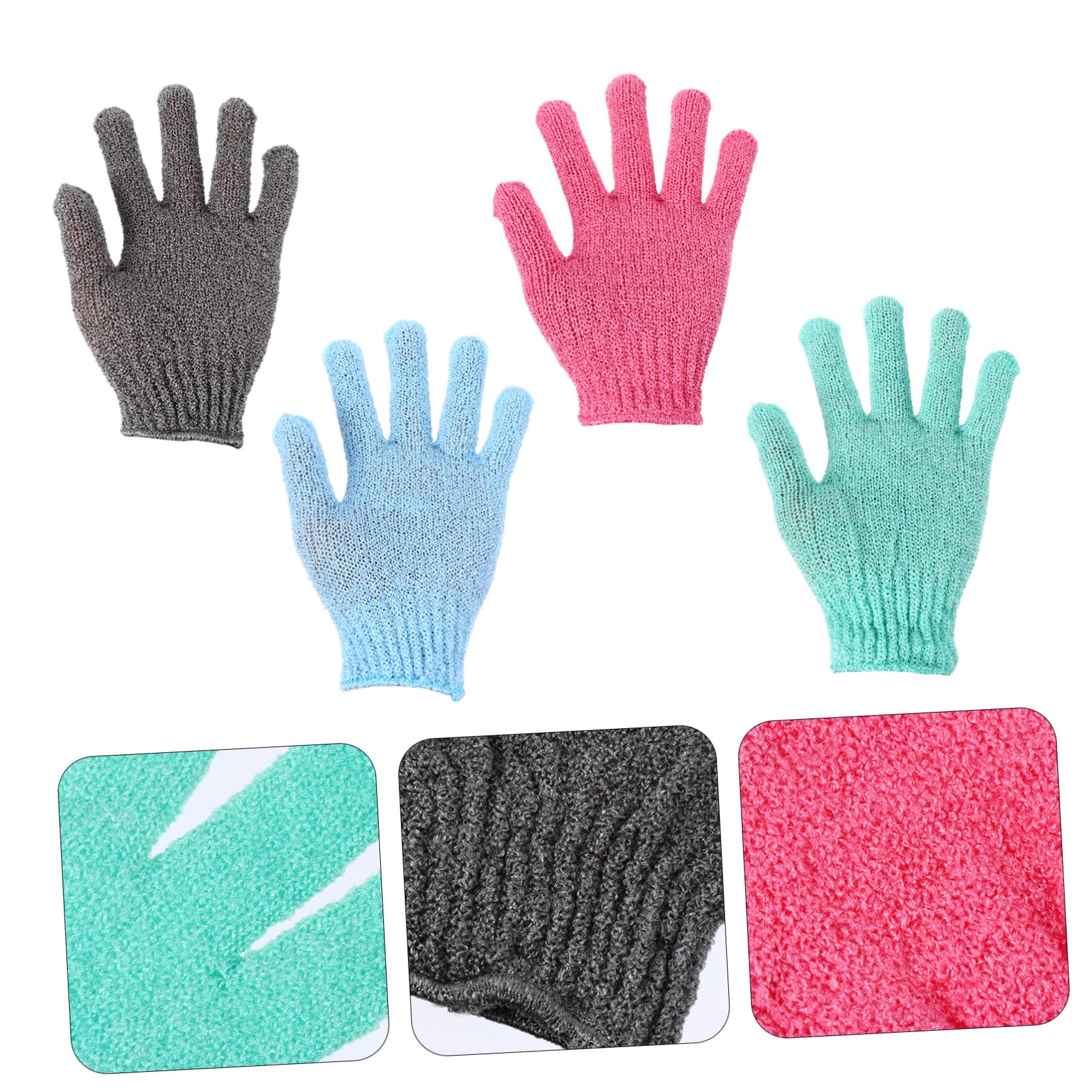 FOMIYES 12paare Peelinghandschuhe Für Körperreinigung Effektive Entfernung Abgestorbener Hautzellen Für Dusche Und Spa Farben