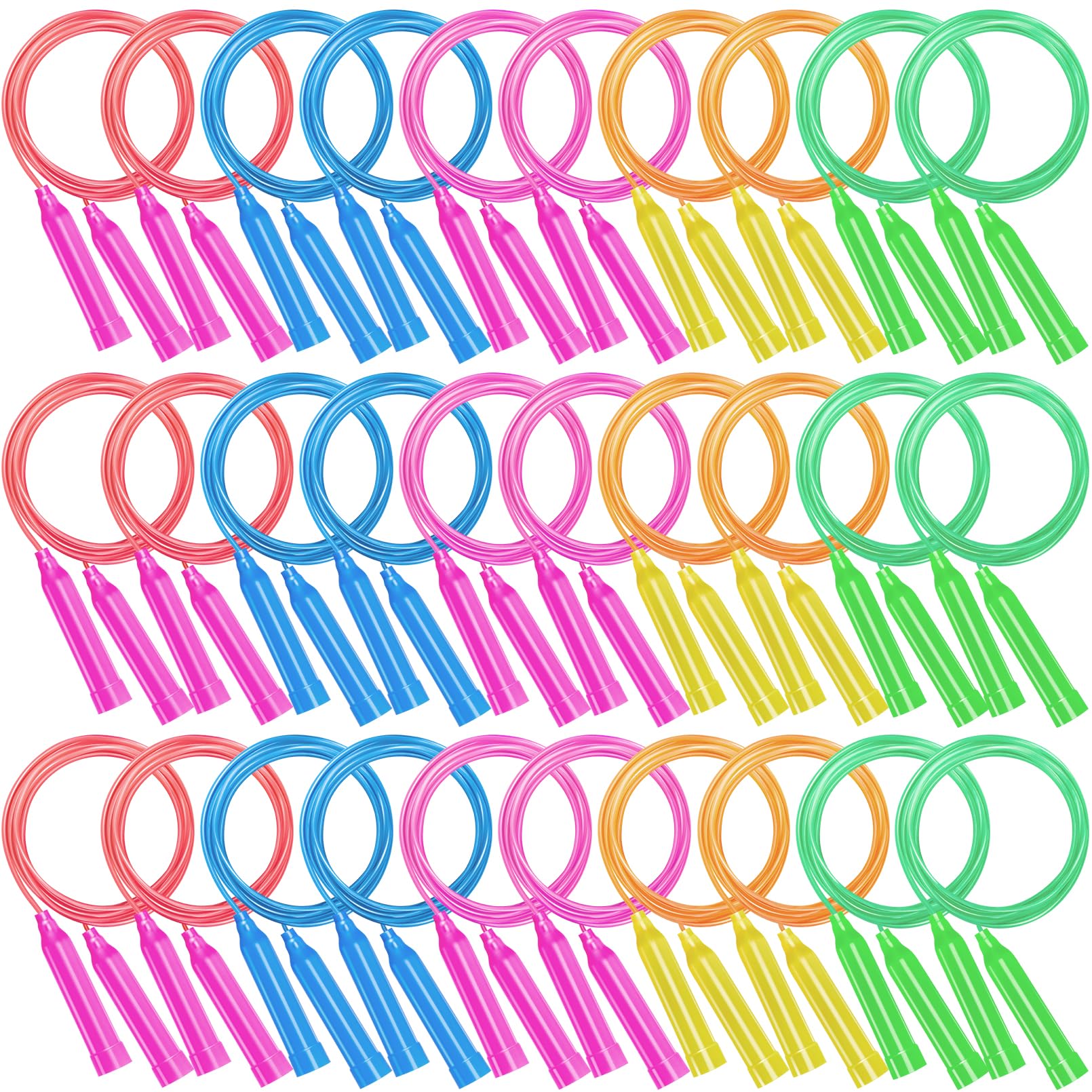 Dyrfolm 36 Pack Kids Jump Ropes, 7.3 Feet Colorful Adjustable Jump Ropes for Kids, Party Favors & Birthday Gifts, Indoor & Outdoor Activity