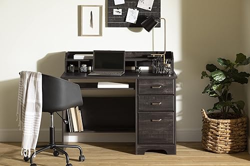 Miniatura 4 de South Shore 14676 Versa - Escritorio para computadora con gabinete, color negro frotado