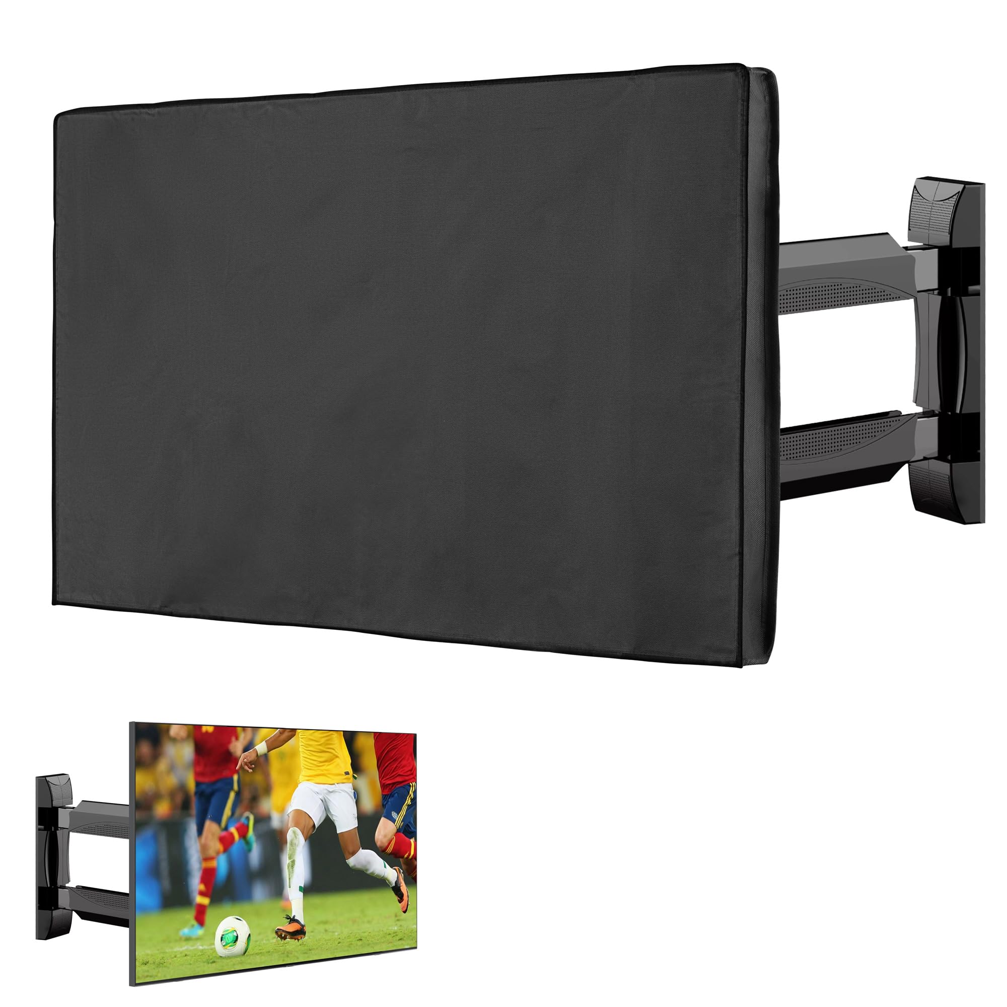 kwmobile Housse écran TV compatible 75" TV - Housse protection TV extérieure contre intempéries poussière éclaboussures noir