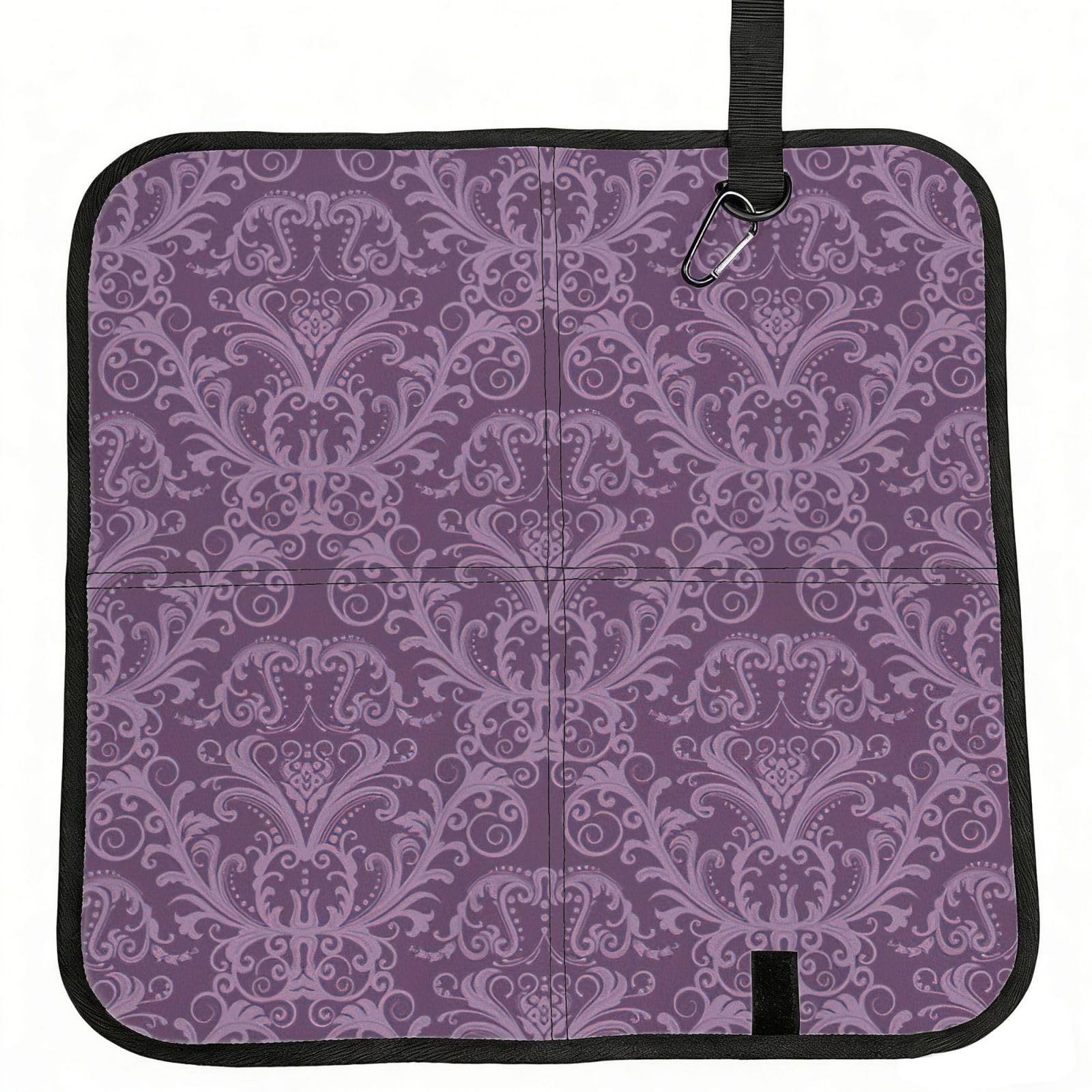 SDEGTHO Purple Printed Foldable Seat Pad with Closure, Lightweight Cushion for Airplane Travel Camping