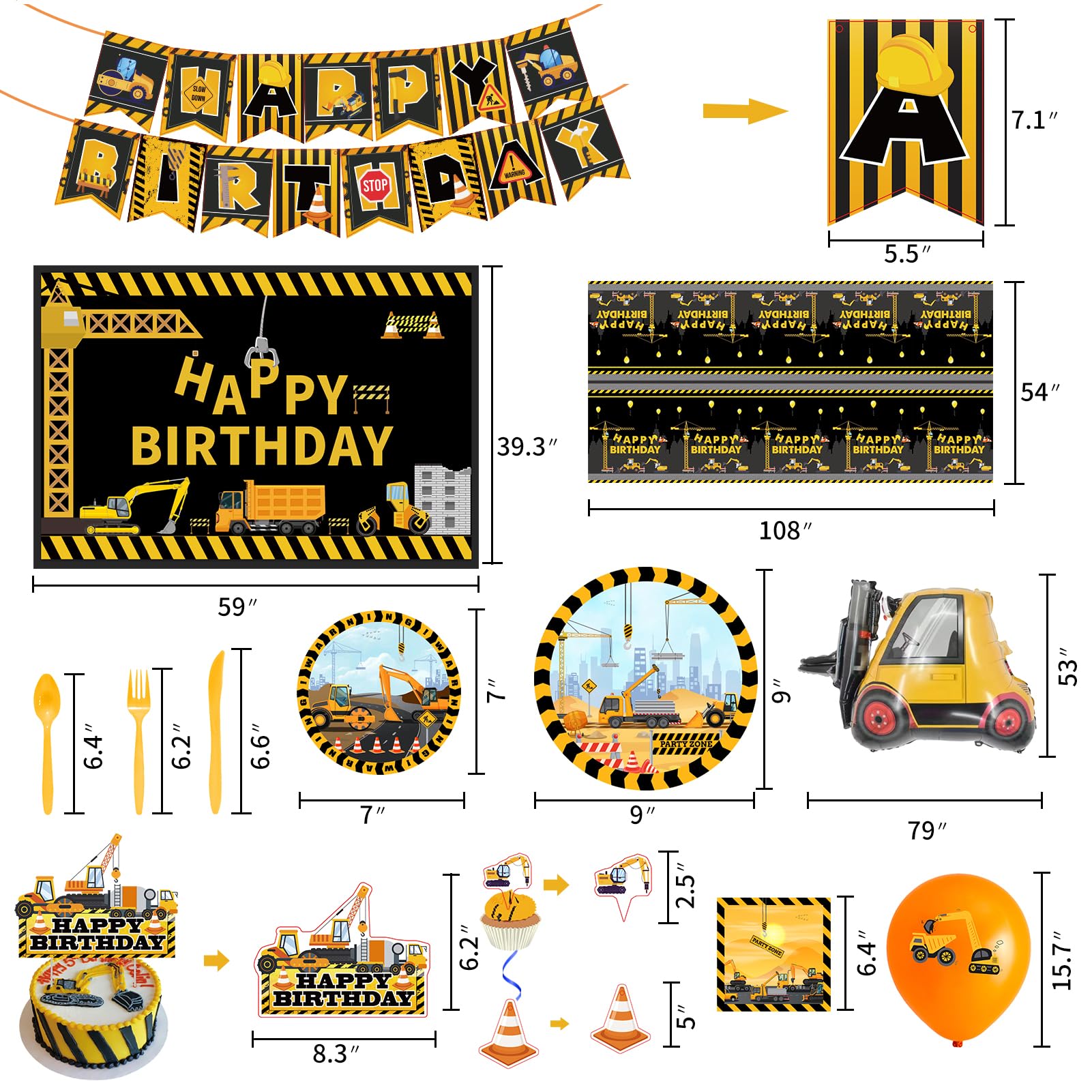 Amazon.com: Construction Birthday Party Supplies, Dump Truck Party Decorations Include Happy Birthday Banner, Backdrop, Tableware Set, Tablecloth, Cake Toppers, Cupcake Toppers, Latex Balloons, Foil balloons : Toys & Games amazon-com-construction-birthday-party-supplies-dump-truck-party-decorations-include-happy-birthday-banner-backdrop-tableware-set-tablecloth-cake-toppers-cupcake-toppers-latex-balloons-foil-balloons-toys-games