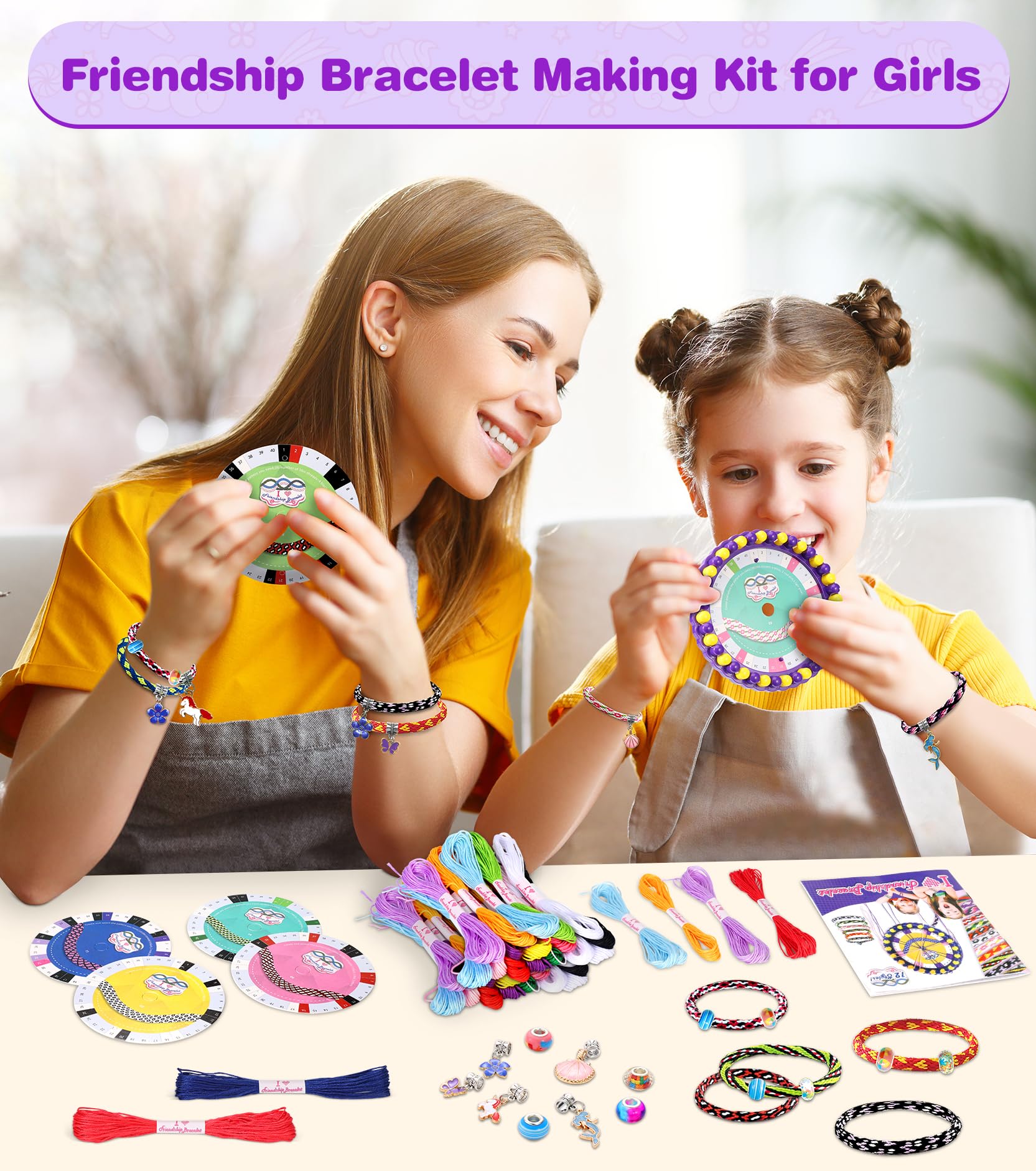 Ophy Kit Crea Braccialetti Bambina con 48 Fasci di Fili 6 Carte, fai da te Regali di Compleanno di Natale per Ragazze dai 7-12 Anni 175