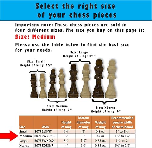 Miniatura 2 de Staunton Chess Pieces por GrowUpSmart con extra Queens de tamaño mediano  King Altura 3.0in de madera