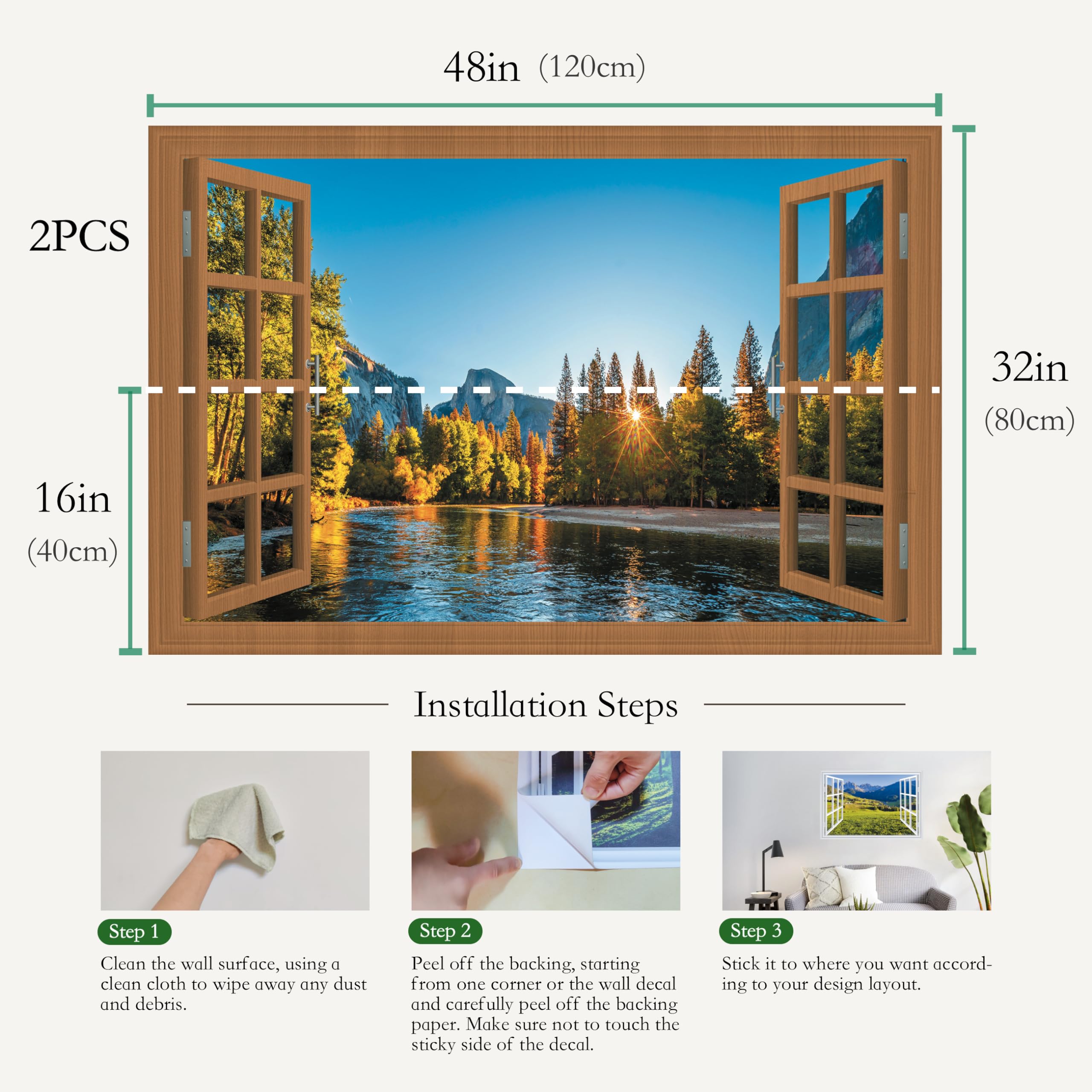 Amazon.co.jp: WRIGAEL フェイクウィンドウ 壁用 フェイクウィンドウ