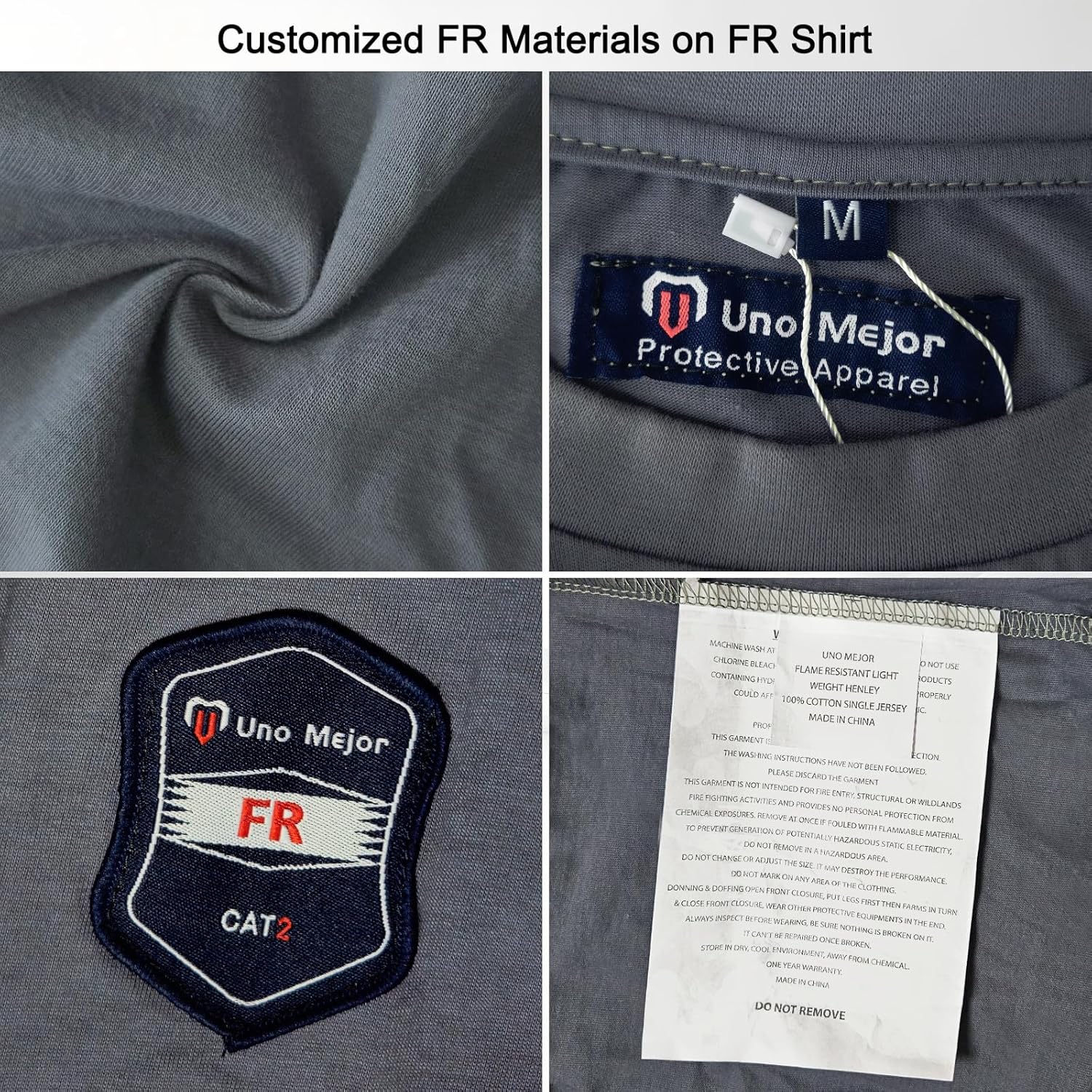 Welding Shirt 5.5OZ FR Shirts for Men, 100% C Flame Resistant Welding Jacket for Work, Men's Fire Retardant FR Clothing for Men, Durable Welding Accessories, Grey-YL L - Image 5