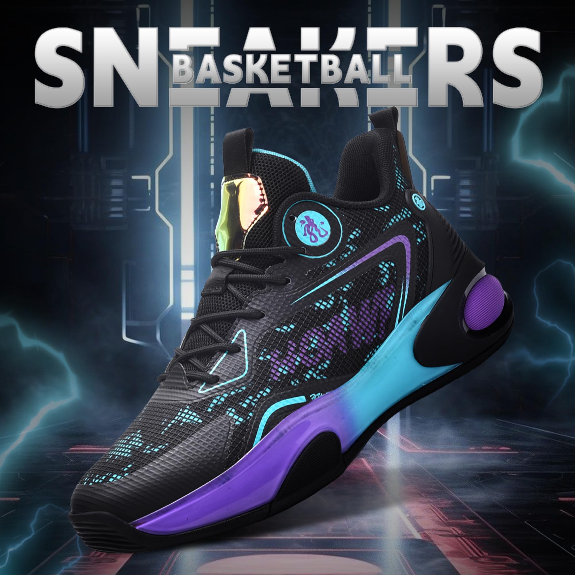 Zapatillas de Baloncesto de caña Alta con Degradado for Hombre: Malla Transpirable y Soporte Acolchado