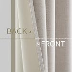 MIULEE 100% Blackout Linen Curtains for Bedroom Thermal Insulated Grommet Room Darkening Curtains & Drapes for Living Room, Ivory, 52W x 90L inch (2 Panels)
