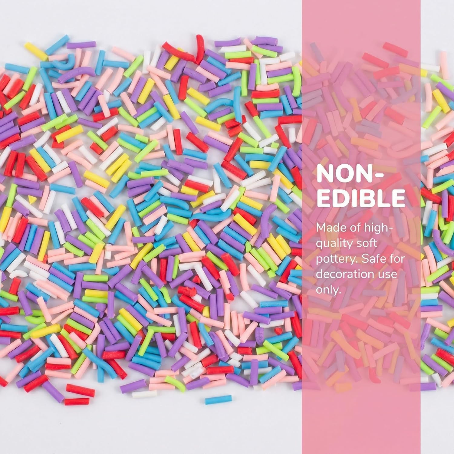 80g Fake Sprinkles, 2.82 oz Non-edible Resin Sprinkles Faux Plastic Candy Sprinkle Polymer Clay Slices for Nail Art DIY Crafts Cake Phone Case