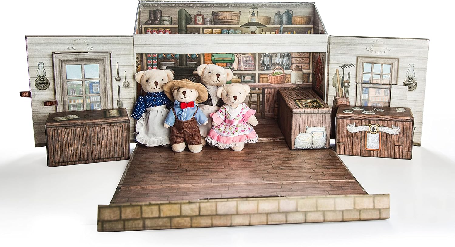 THE QUEEN'S TREASURES My First Little House on The Prairie Handmade Oleson's Bear Family & Mercantile Play Set