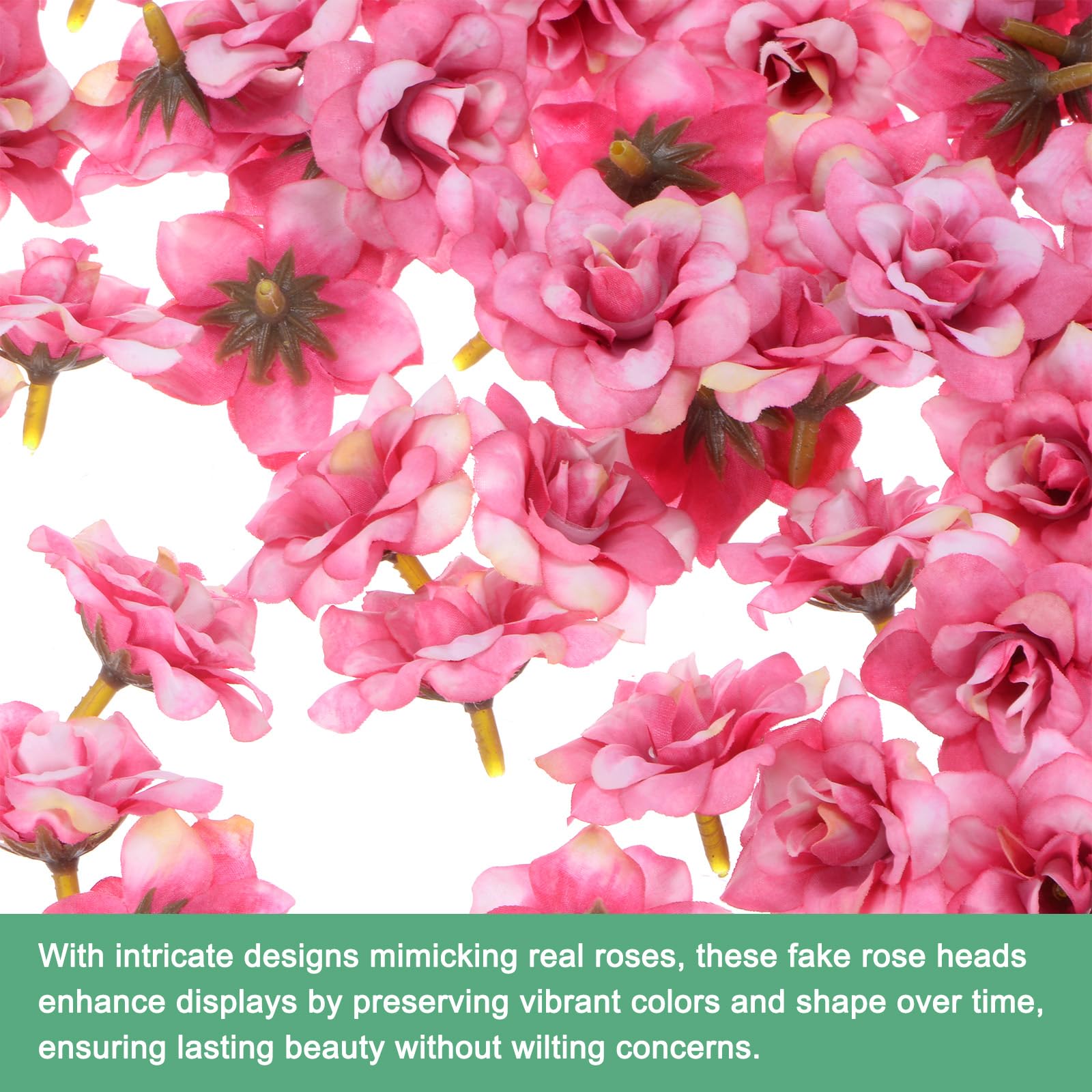 M METERXITY 100-Pack Artificial Roses Heads, Silk Faux Rose Head for Wedding/Bouquet/DIY Crafts/Party Decoration - Image 2