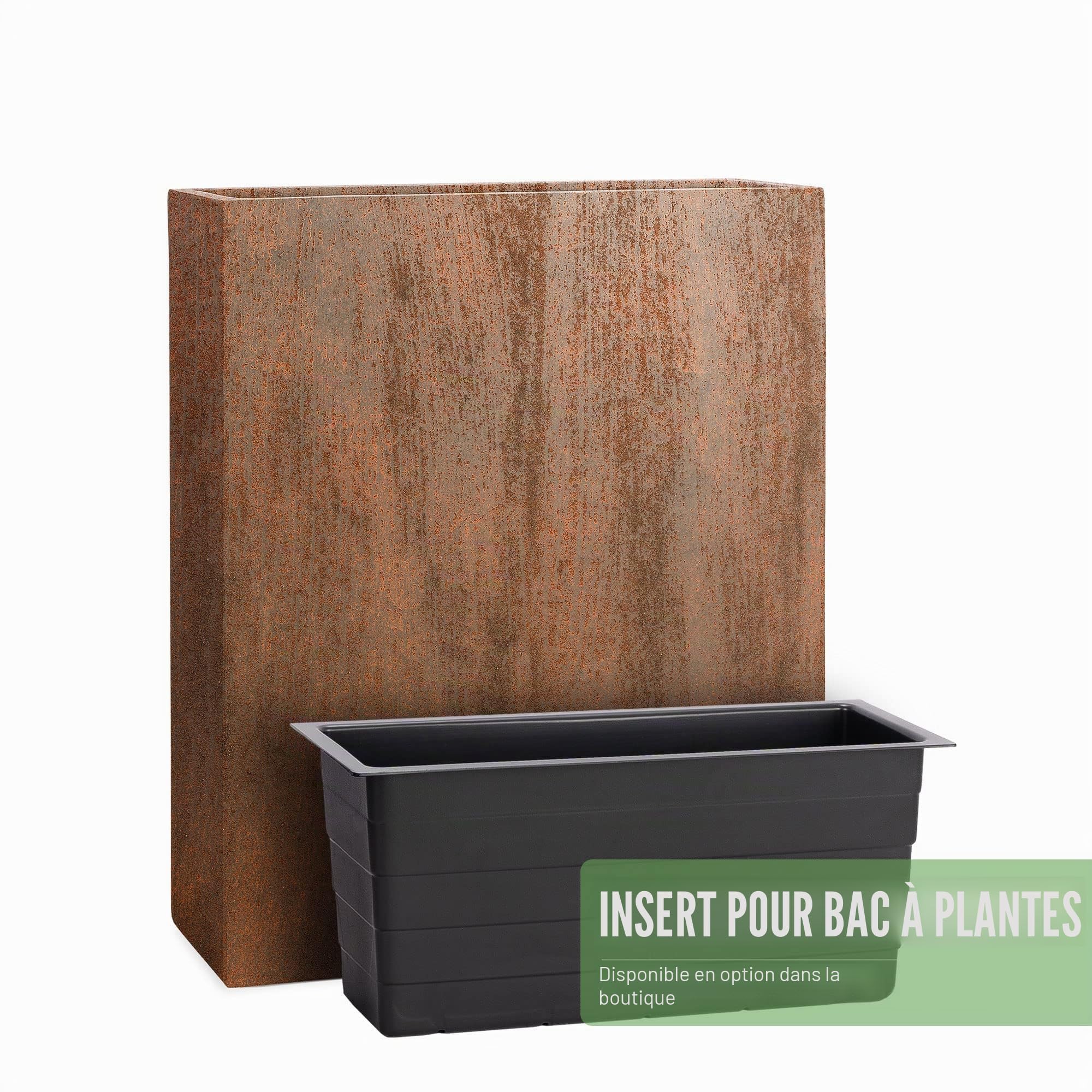Pflanzwerk® Pot de Fleur Divider Jardinière Brun Roux 72x60x25cm *Résistant au Gel* *Protection UV* *Qualité européenne*