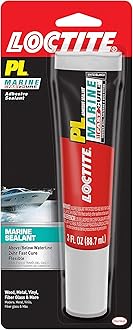 Loctite PL Marine Fast Cure Adhesive Sealants, Waterproof Construction Glue for Fiberglass, Vinyl, Glass & More - 3 fl oz Cartridge, Pack of 1