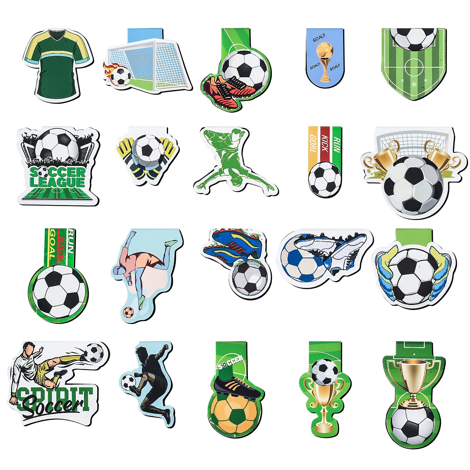 20 Pcs Football Magnetic Bookmarks, Book Marker, Football Party Bags Fillers, Magnetic Page Markers for Women, Men, Adults, Teacher, Book Lovers, Soccer Fans