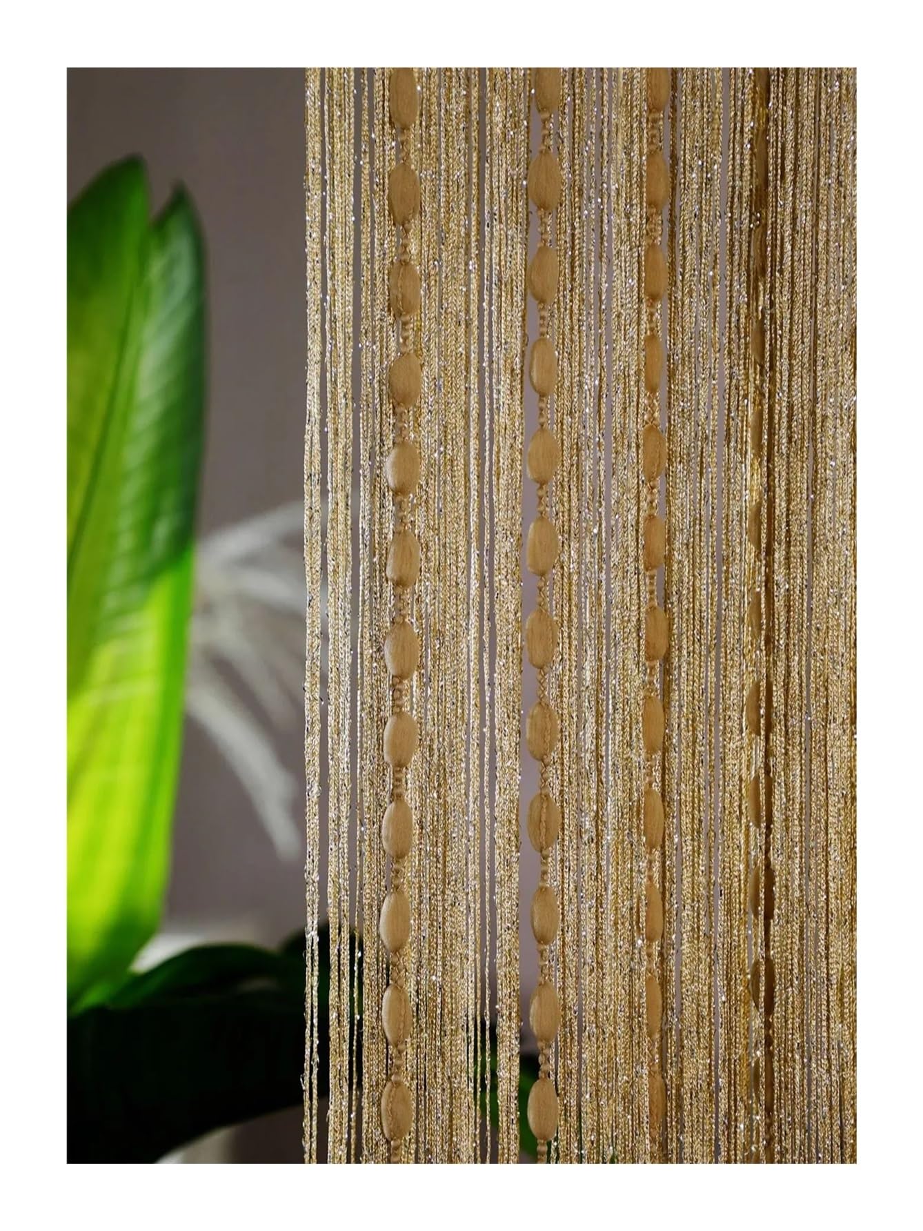 DFGBAPKBL beaded door curtain Lantern Curtain Fringe Decoration Door Woolly Ball 1Pc(Champagne)