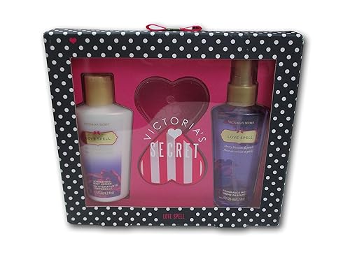Victoria's Secret Caja de regalo de 3 piezas Love Spell Body Lotion Mirror Mist 4.2 oz Nuevo