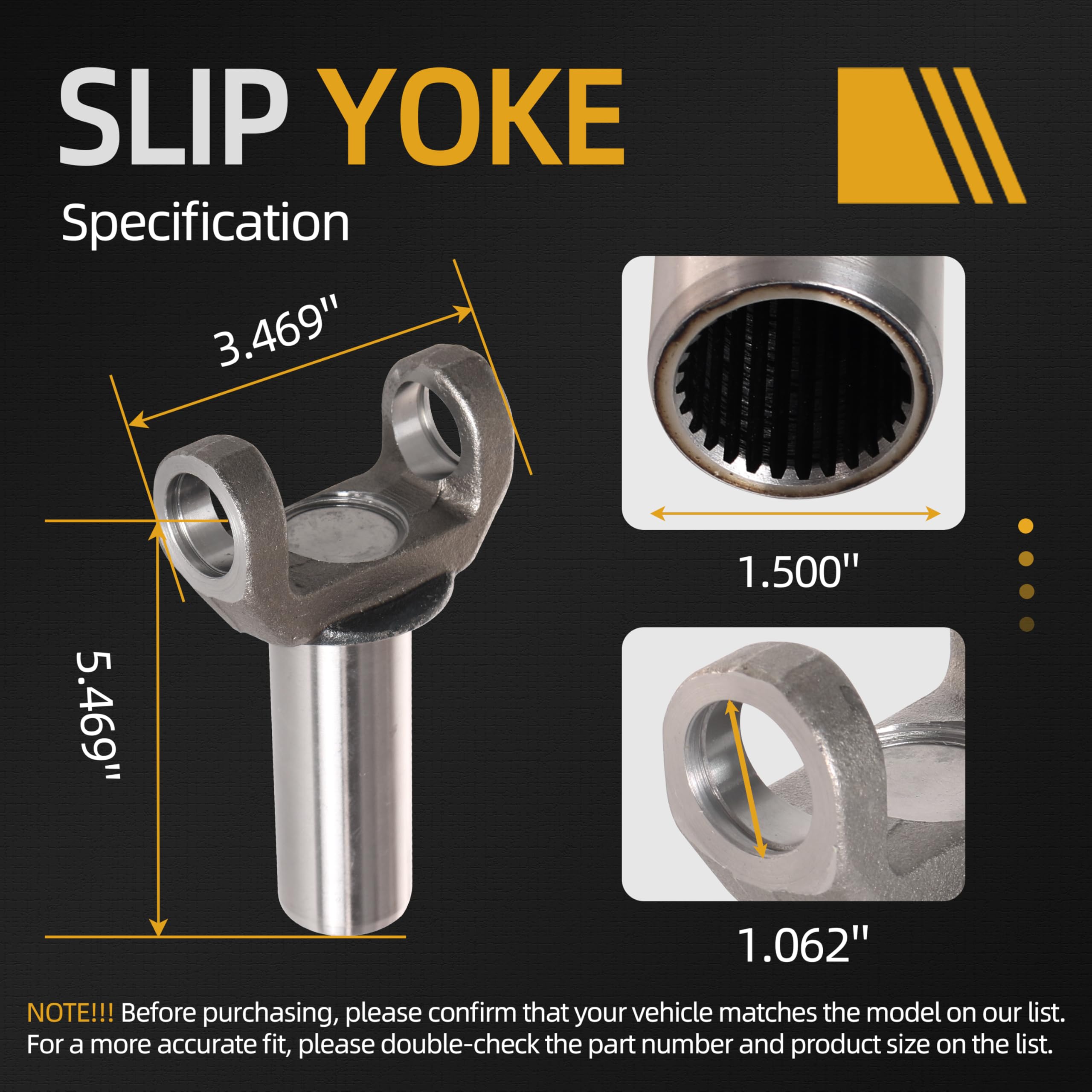 その他 yf2015 2-3-6081X) Transmission Slip Yoke 1310 Series + (5-153X) U