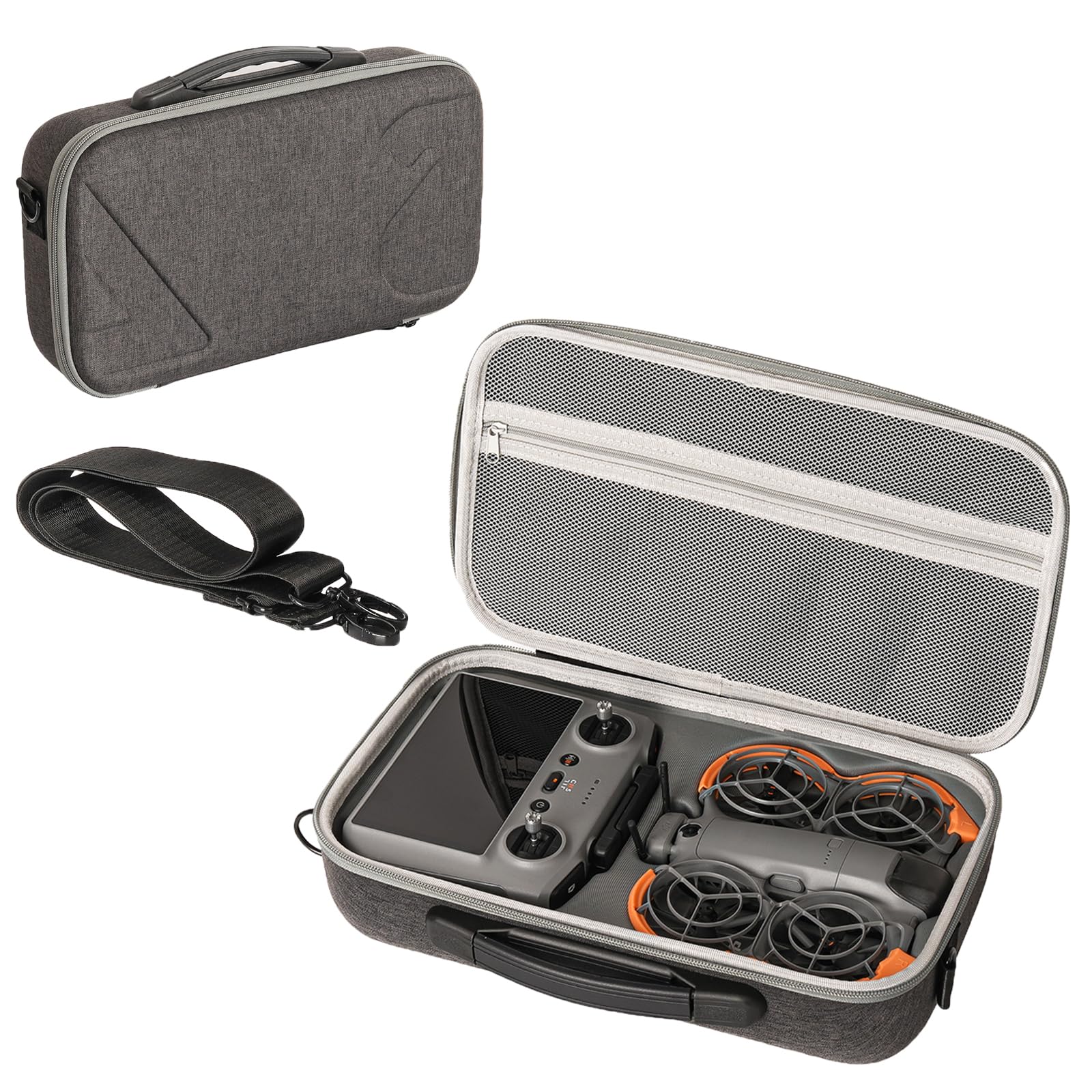Sztywna torba do przechowywania DJI Neo 2 Fly More Combo Etui do DJI RC 2 Pokrowiec ochronny Odporny na upadek, odporny na zarysowania z paskiem na ramię