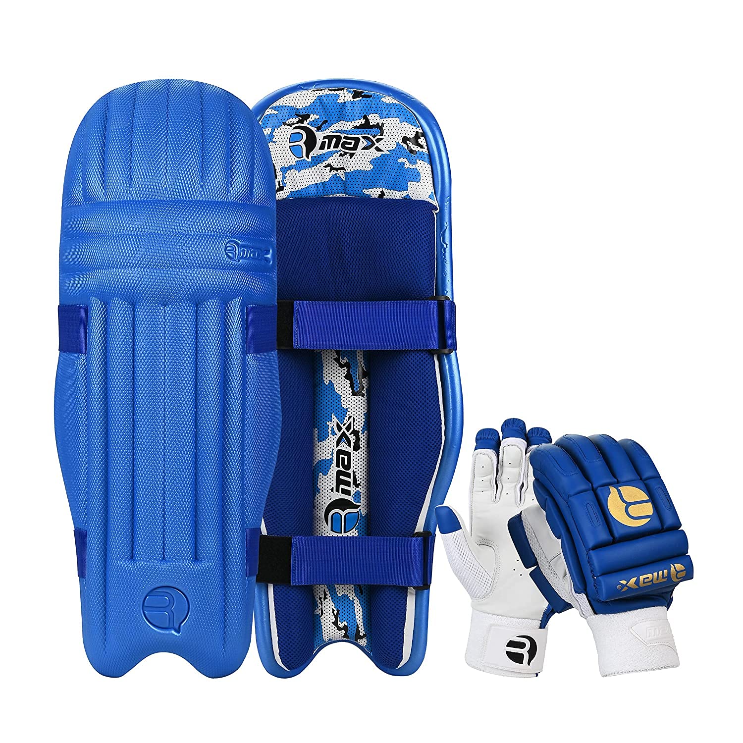 Rmax Royal Blue Cricket Batting Legguard & Royal Blue Gloves Combo for Men (B095WKQNHG) Amazon Price History, Amazon Price Tracker