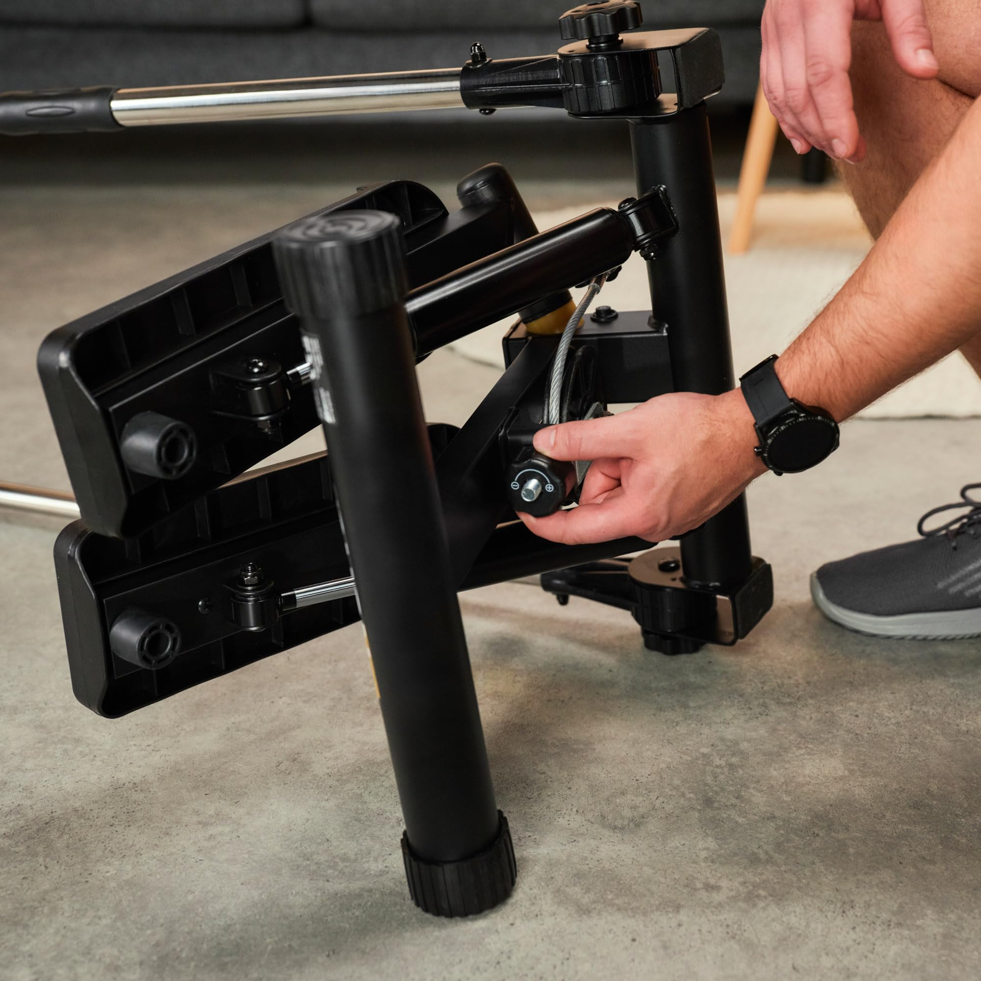Hop-Sport Swing Stepper HS-050S Norg, Up-Down-Side-Stepper für Zuhause mit Haltegriffen, Expander & LCD-Display, Ganzkörpertraining mit einem Sportgerät