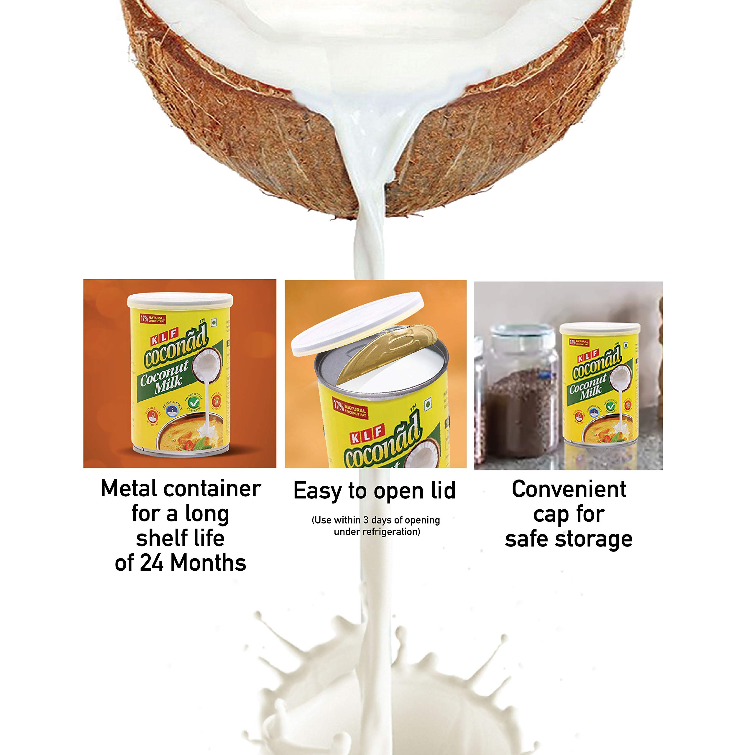 KLF Coconad Coconut Milk 400 Ml, Pack of 3 - Image 5 thumbnail