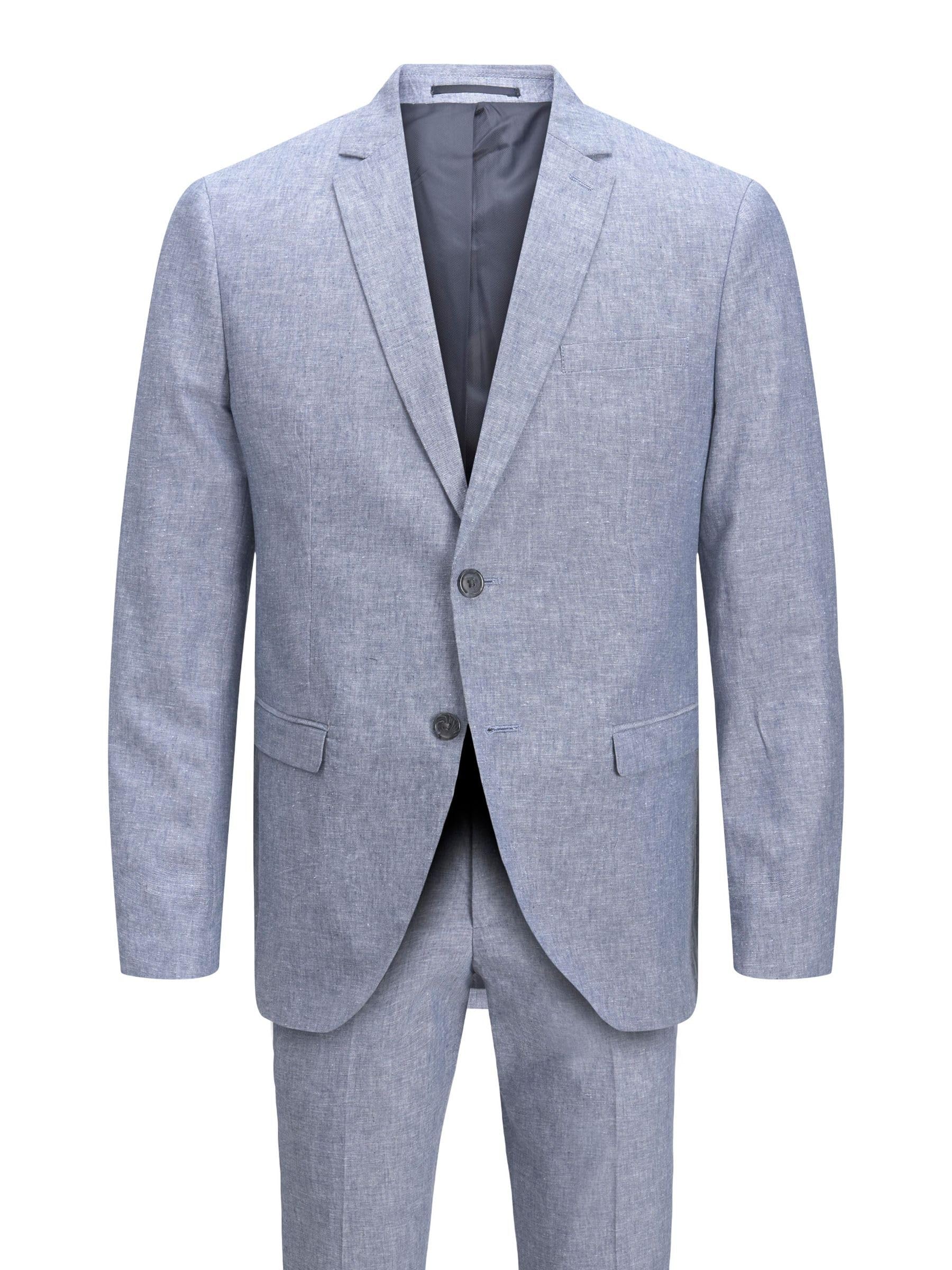 JACK & JONES Jprriviera Linen Suit Slim Fit Sn Pls garnitur męski, Chambray Blue/Fit: slim fit, 66 Duże rozmiary