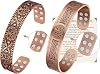 Feraco Pure Copper Bracelet for Men, 18X Ultra Strength Magnetic Bracelets for Men with 3800 Gauss Neodymium Magnets, Adjustable