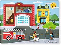 Vista 1 de Melissa & Doug - Rompecabezas con sonido (8 piezas), Estación de bomberos, Multicolor