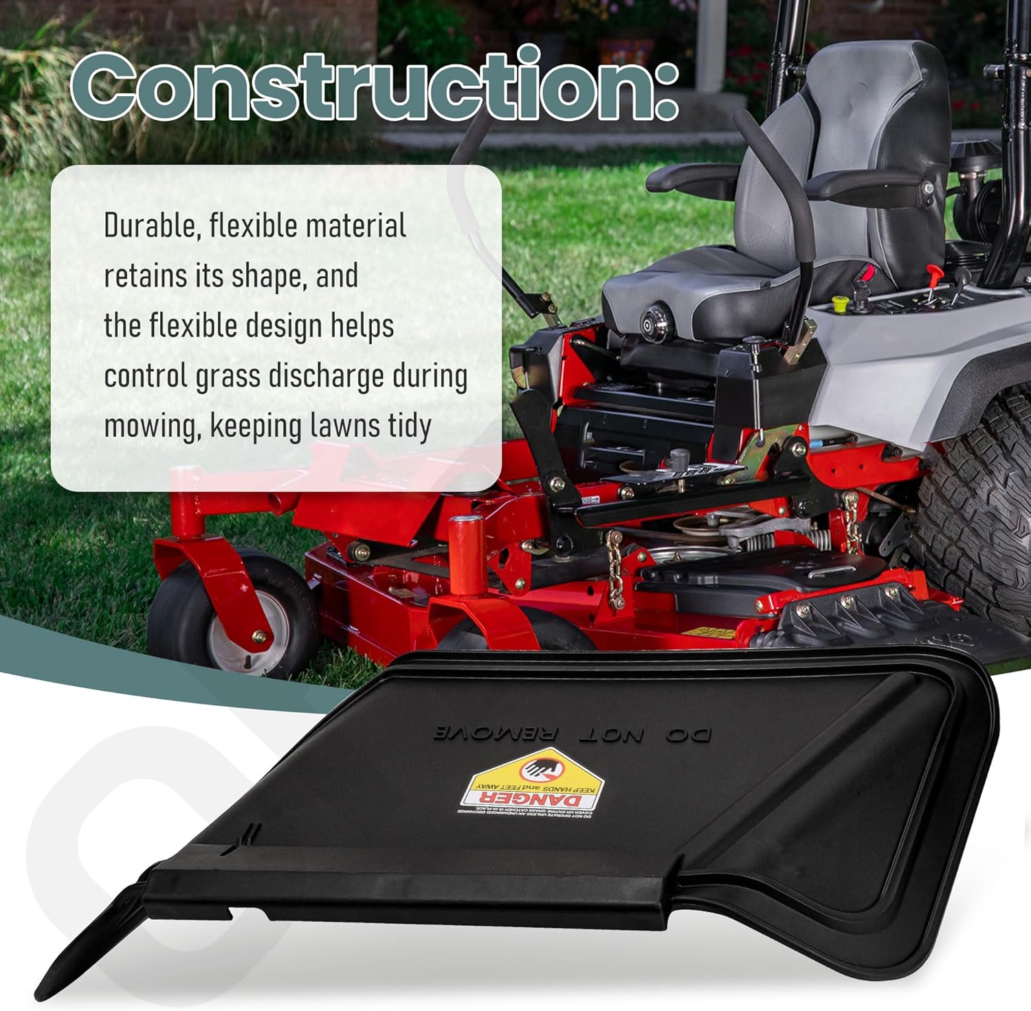 Ohoho 422042 Flex Discharge Shield Compatible with Grasshopper Zero-Turn Mower- Fits MidMount 48" - 72" and FrontMount 44" - 72" Mower Decks