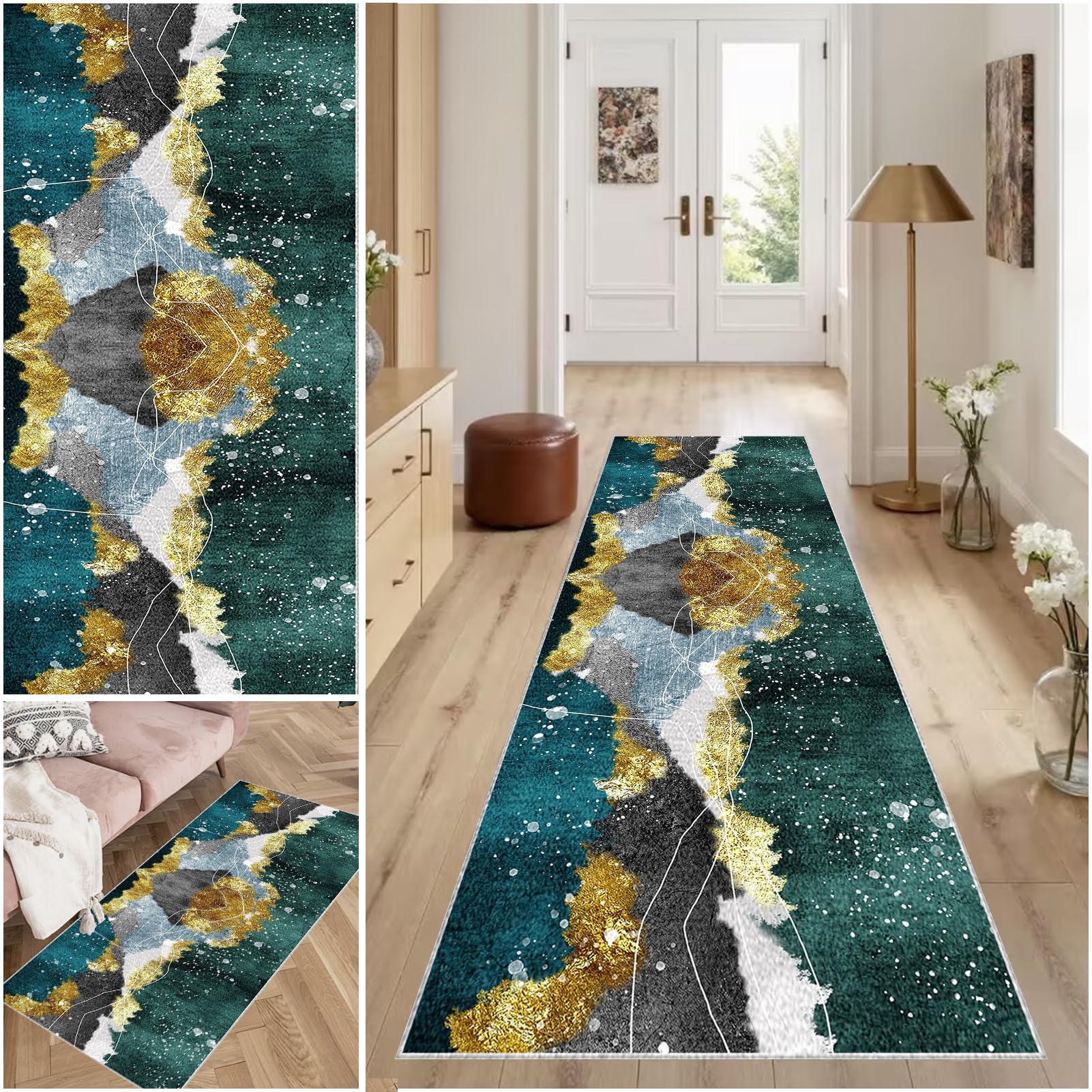 Carpet Runner for Hallway Non Slip Machine Washable Kitchen Runners Laundry Room Absorbent Area Rug Runner Floor Door Mat Runner for Hallway Entryway Kitchen Laundry Room Hall Runner 40 x 150 cm — image 1