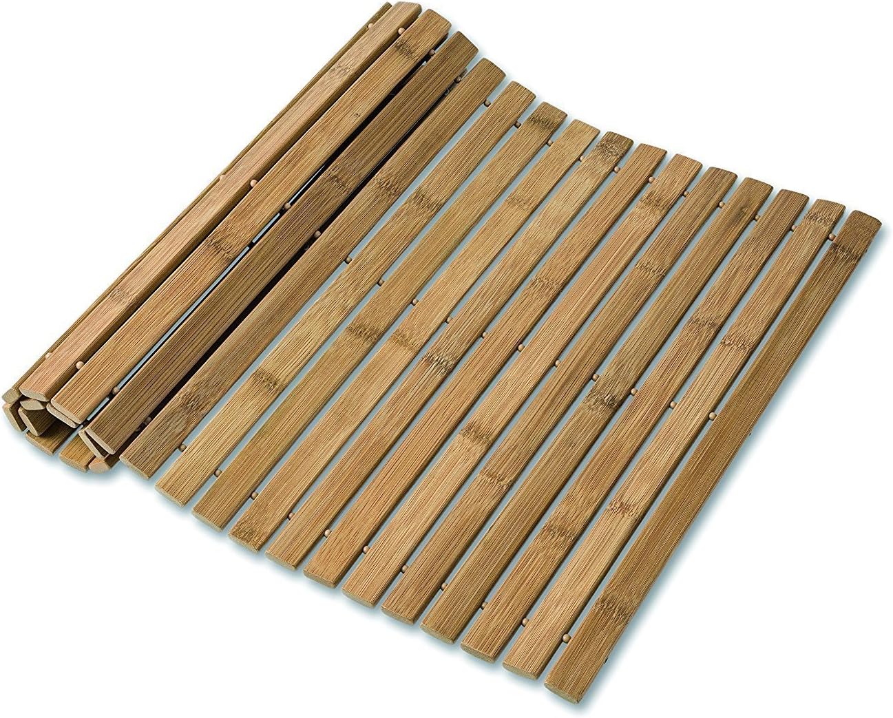 Blue Canyon Bamboo Folding Duck Board, Non-slip Luxury Bamboo Bath Mats, Water Resistant & Durable Wooden Runner with Drain Holes, Multipurpose Eco-Friendly Wood Floor Mat, 40 X 60cm