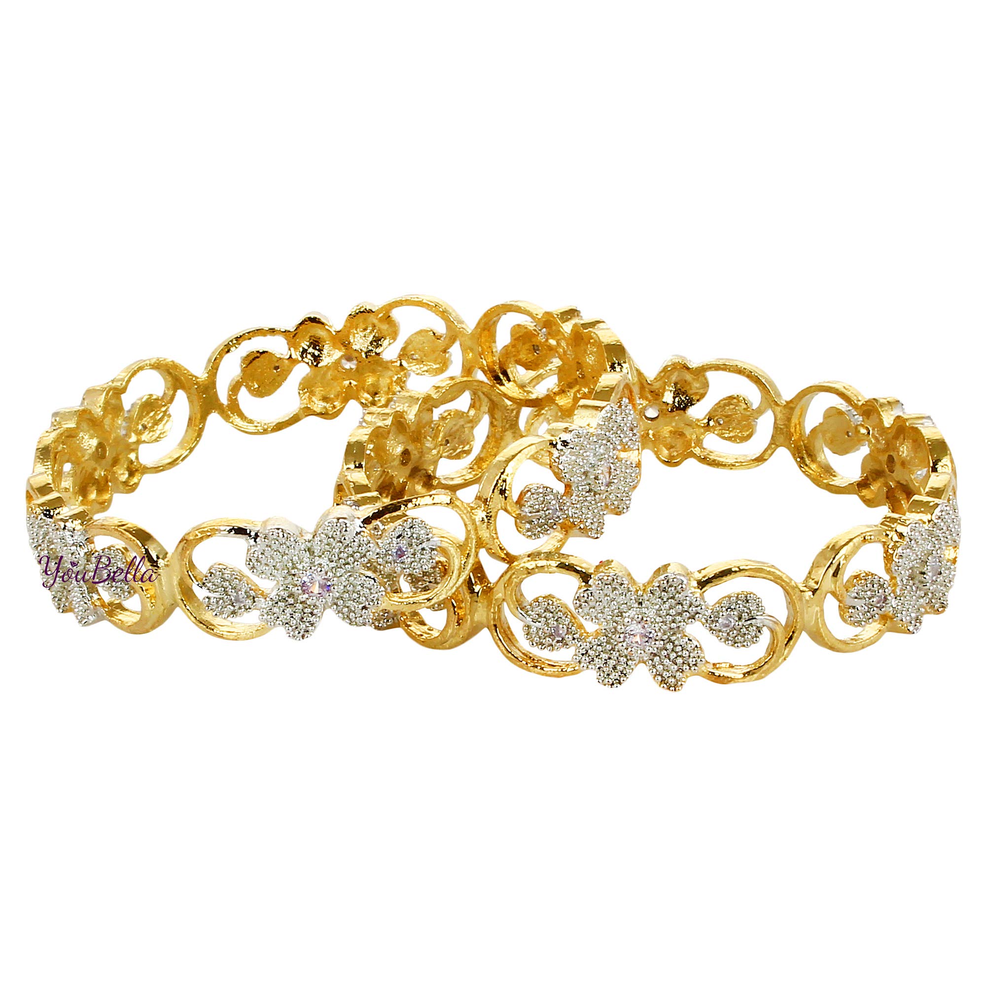 American Diamond Plated Bangles (2.60 in)