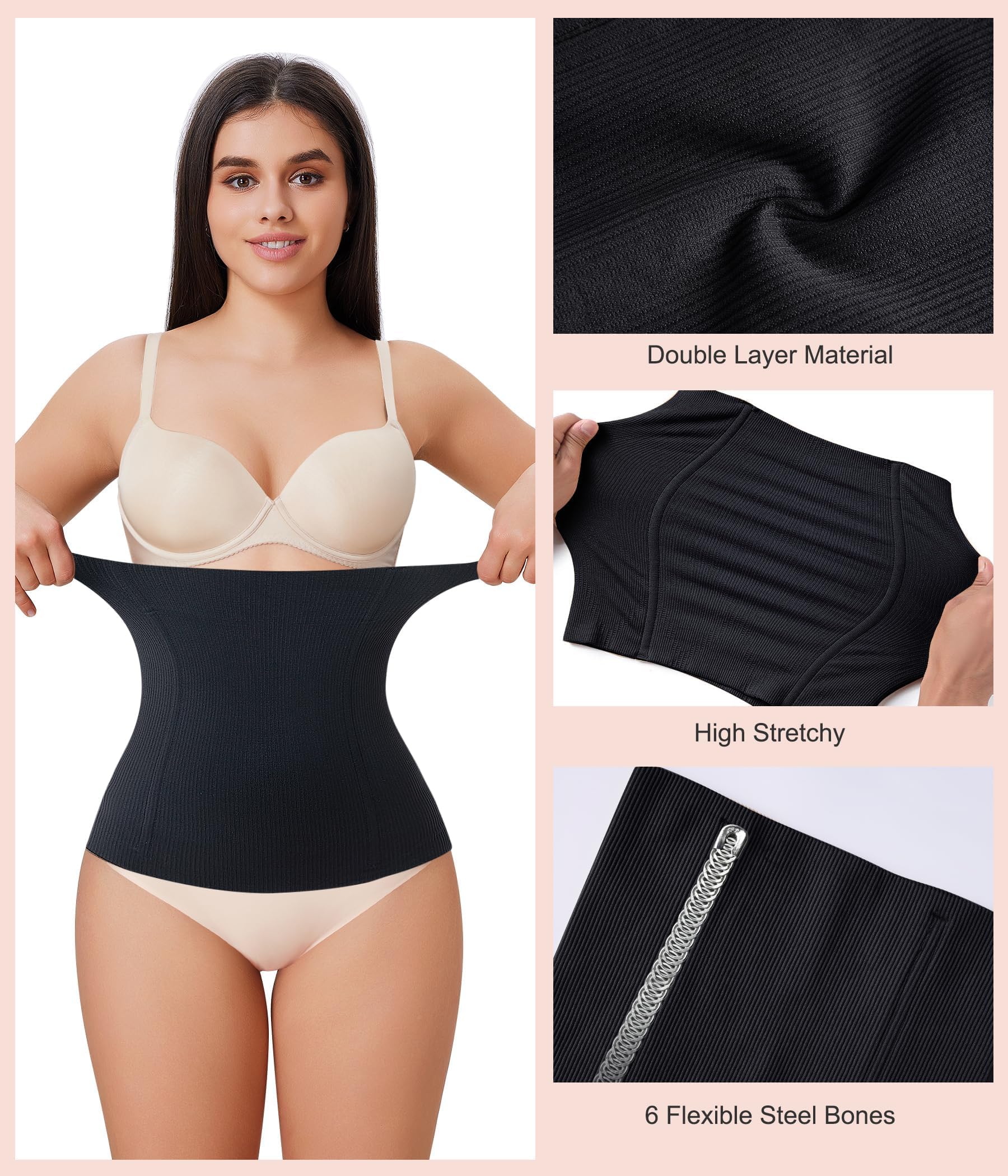 Gotoly Fajas Reductoras Mujer Waist Trainer Corset Moldeadora Reductor Cinturón Control de Abdomen Faja Colombiana Corsé