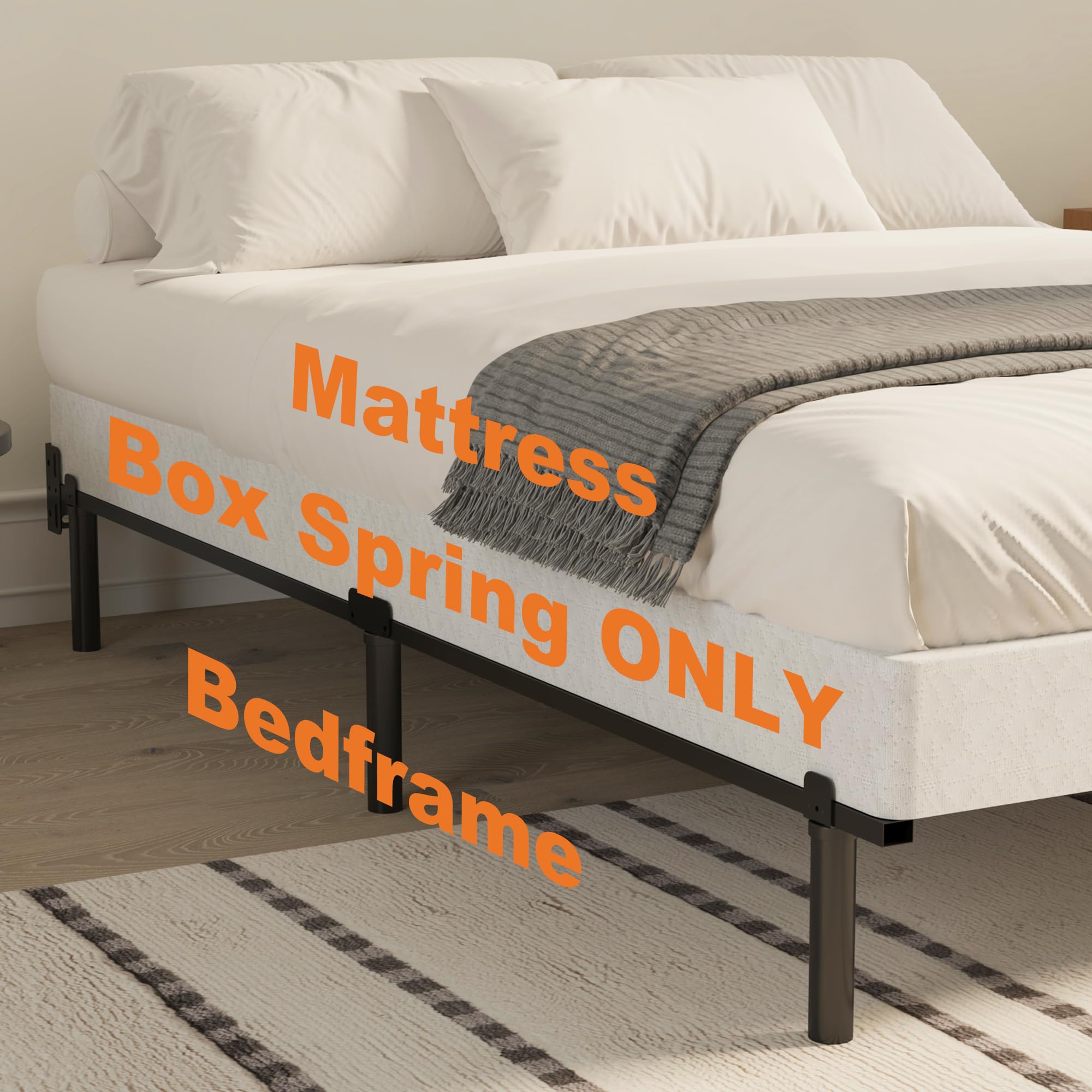 Best King Box Spring Options for 2026 (Split & Single) 2 Box Spring for Full Bed 4 Inch - Heavy Duty Metal Mattress Foundation with Easy - product photo