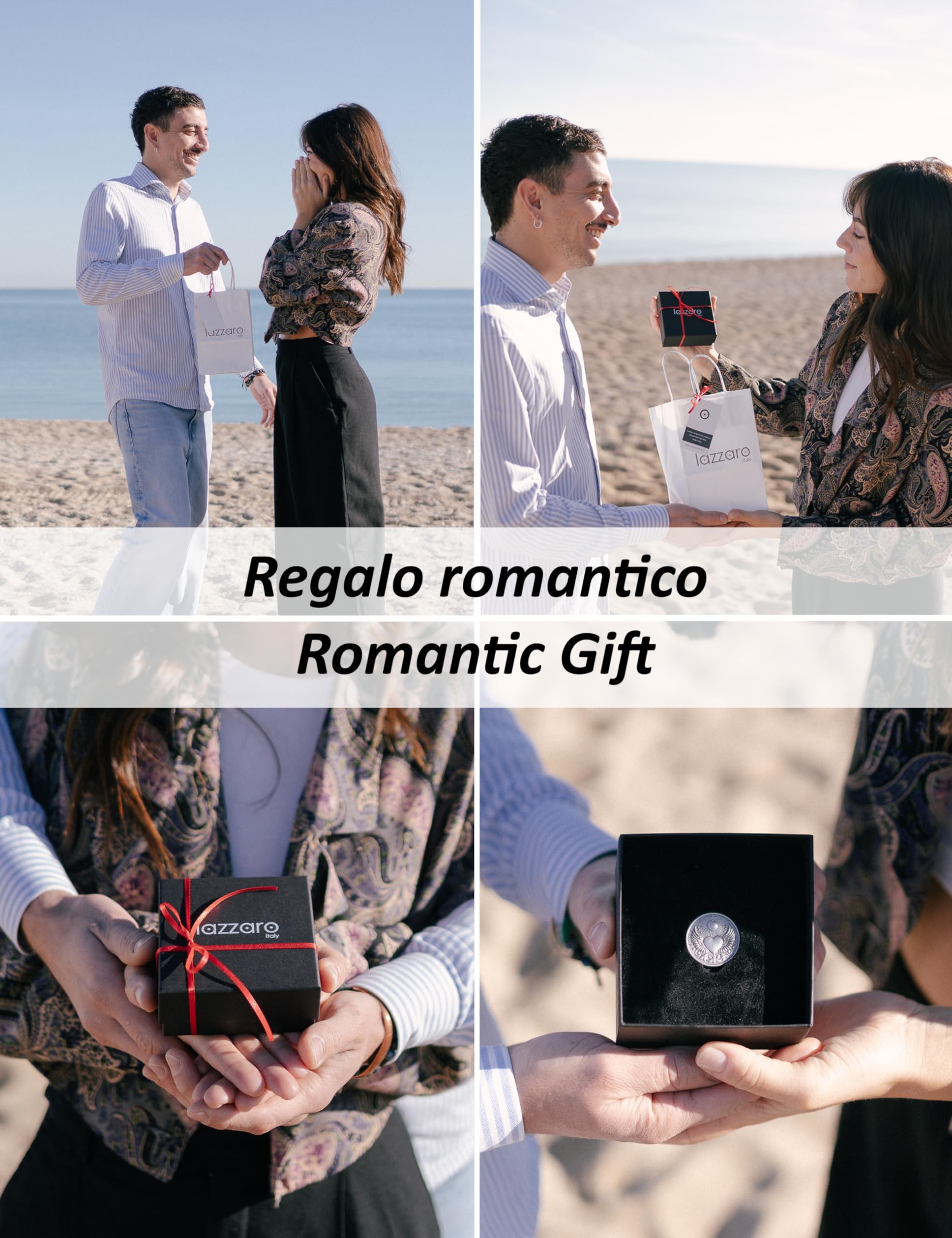 Pièce d’amour pour chance et protection: Amor Vincit Omnia. Idée cadeau femme, homme, maman, grands-parents, Saint-Valentin, anniversaires, occasions spéciales. Métal plaqué argent. Made in Italy