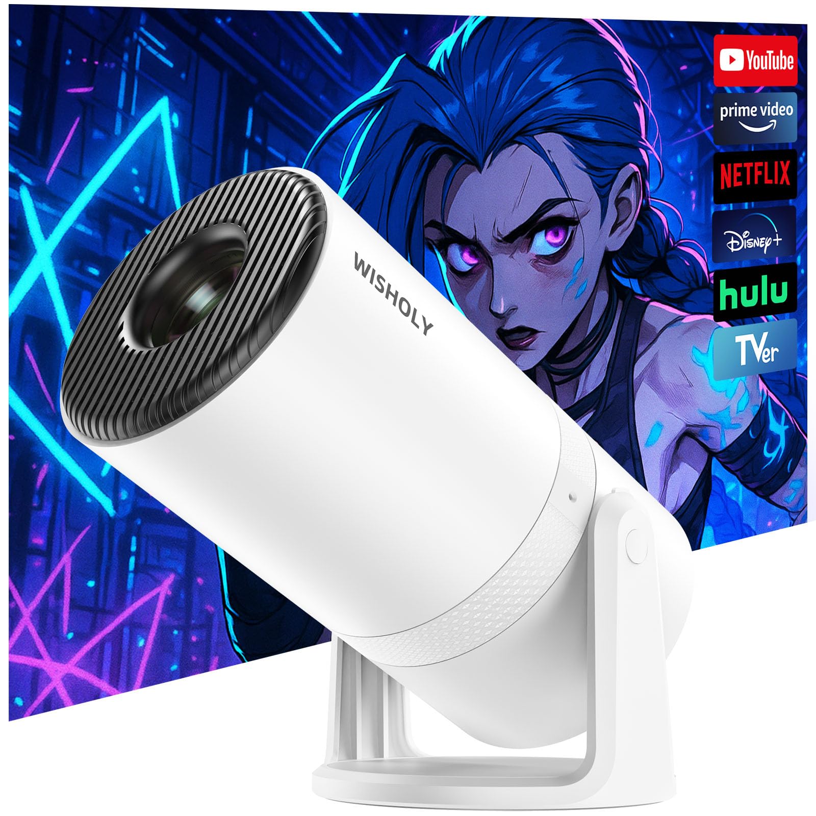 Amazon.co.jp: WISHOLY プロジェクター 家庭用【Android TV搭載・270