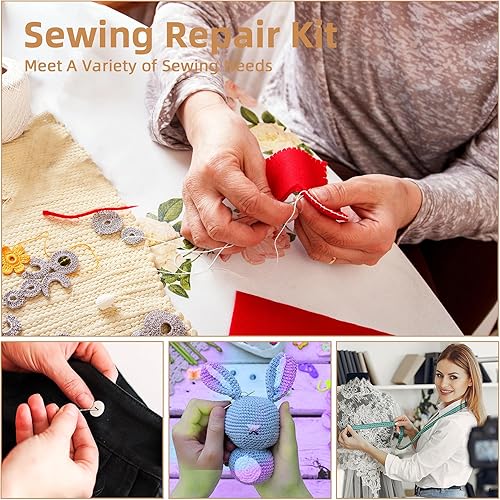 Miniatura 5 de Cobee Paquete de 2 mini kit de costura de viaje, kit de costura portátil con estuche plegable para uso diario en el hogar, viajes, kit de reparación