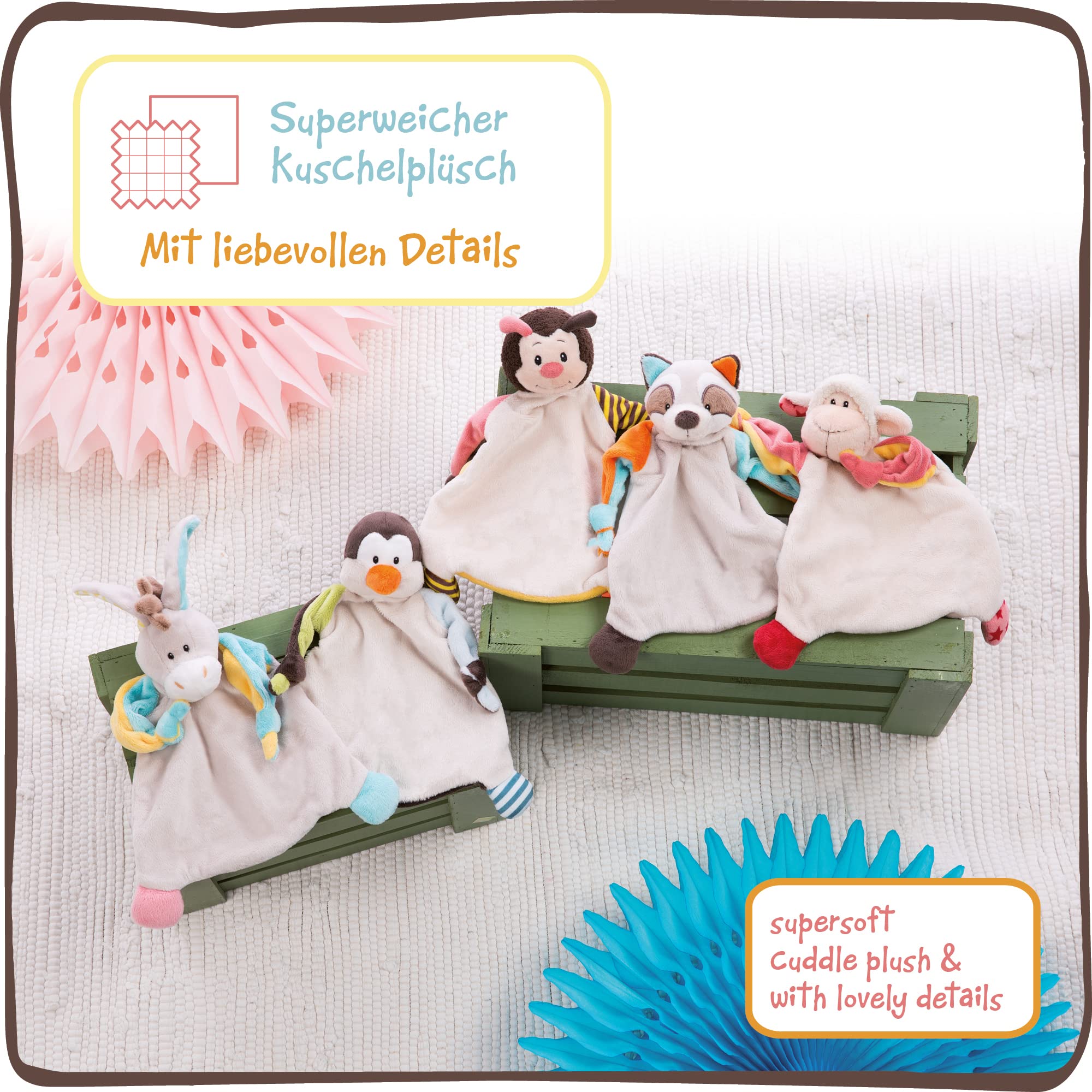 NICI Królik Kołderka 25x25 cm – Puszysty Kocyk od 0+ Miesięcy – Kołdry dla Dzieci & Niemowląt – Dziecięce Przytulanki – Kocyki dla Dziewczynek & Chłopców
