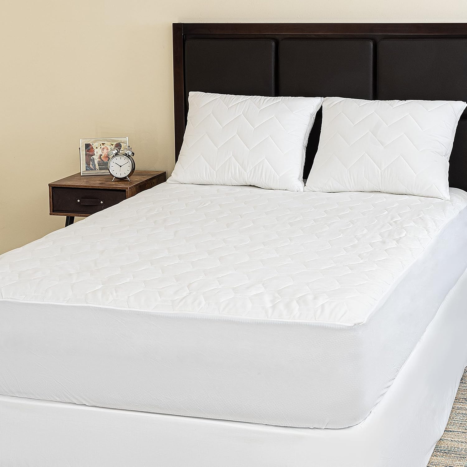 The Grand Full XL Mattress Pad - Fitted Deep Pockets Bed Protection Cover, Quilted Breathable Fabric - Protects Mattresses from Dirt, Dust & Dander (Full Extra Long - 54x80x16)