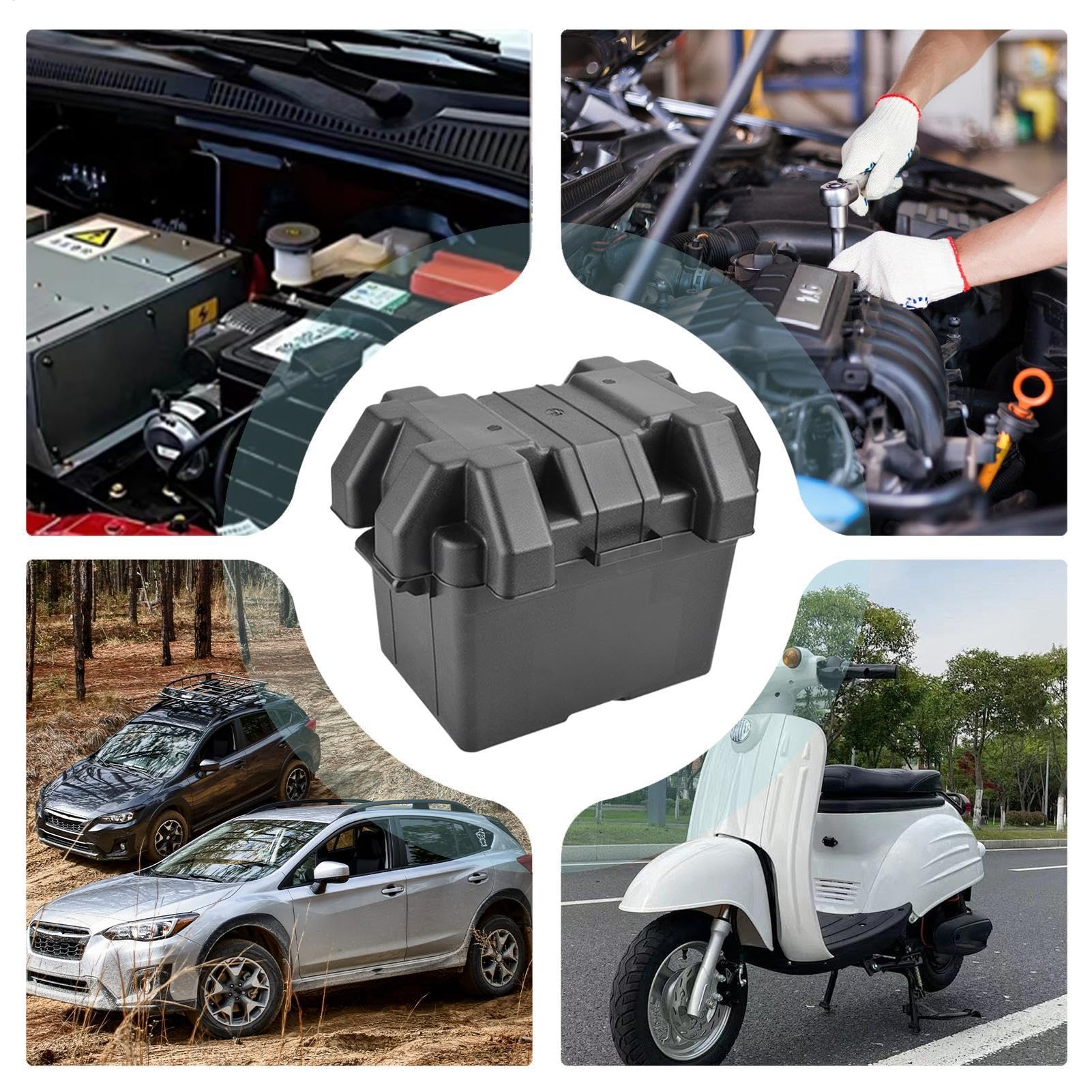 Contenitore per batterie, contenitore per batteria, contenitore per | batteria per auto, resistente, scatola per batteria marina portatile, per batteria automobilistica durevole per una