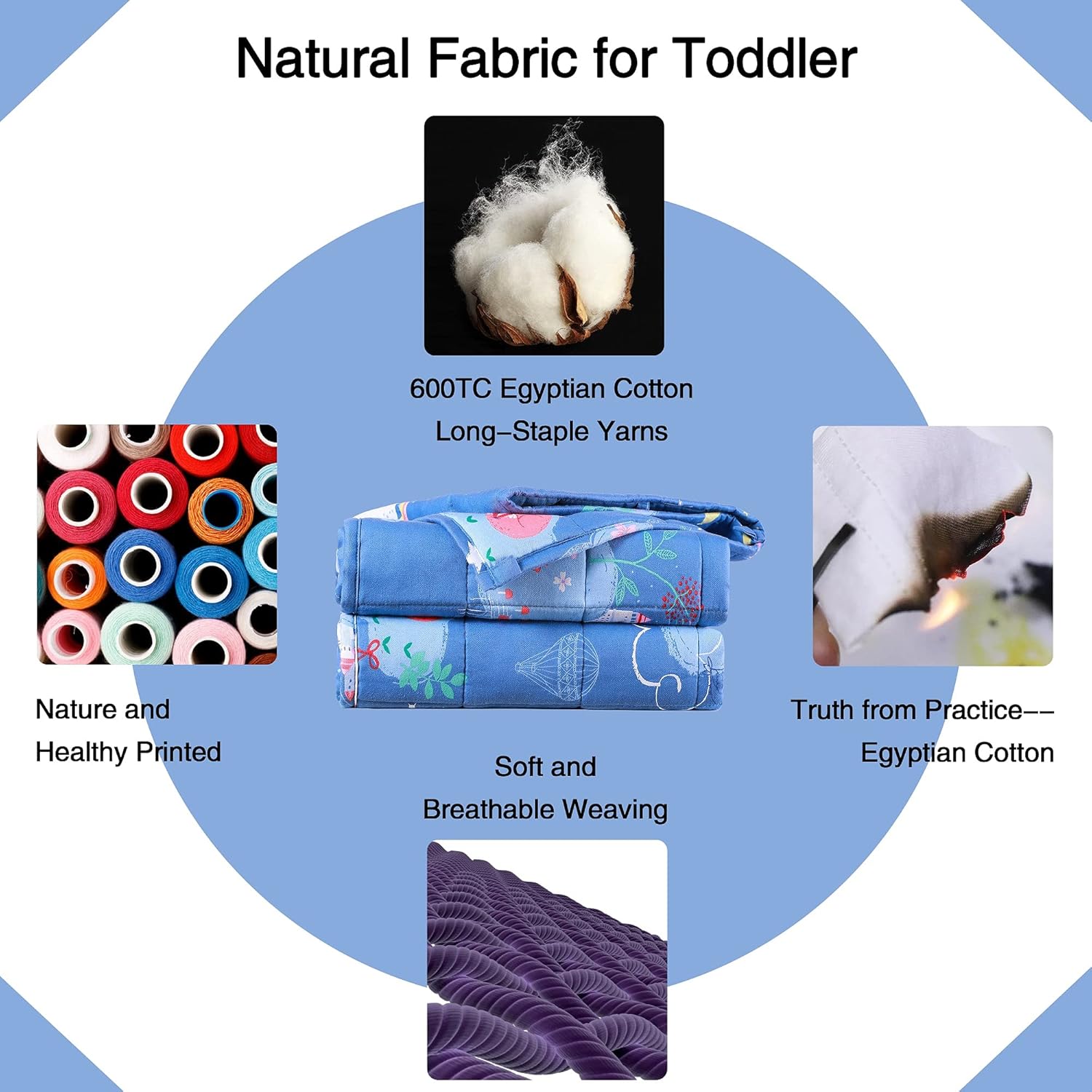 36 x 48 inches 600TC Egyptian Cotton Heavy Blanket with Glass Beads