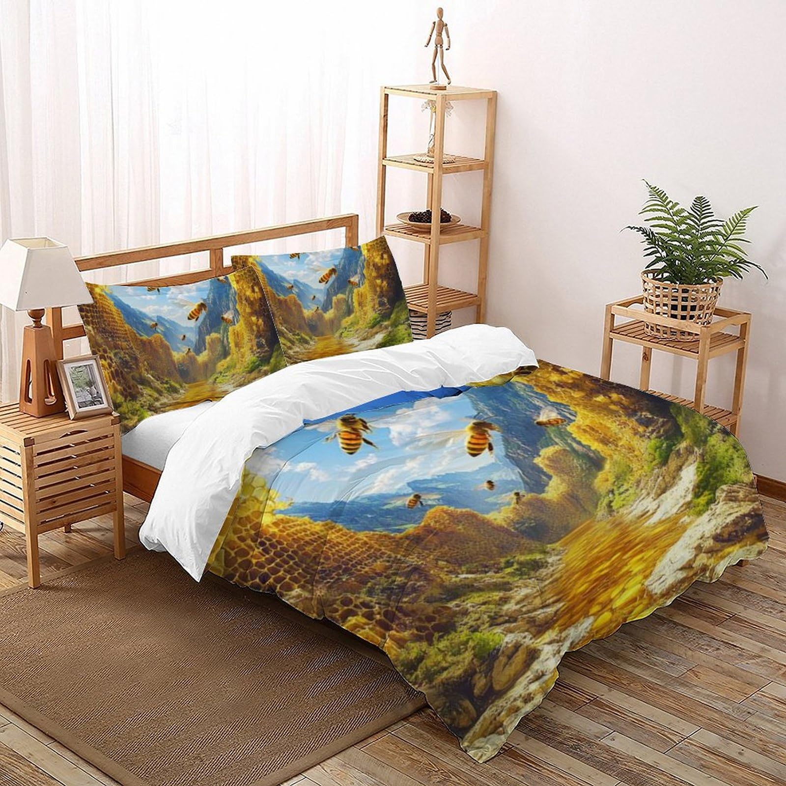 Housse de couette enfants microfibre imprimé animaux 3D fermeture éclair 200x200