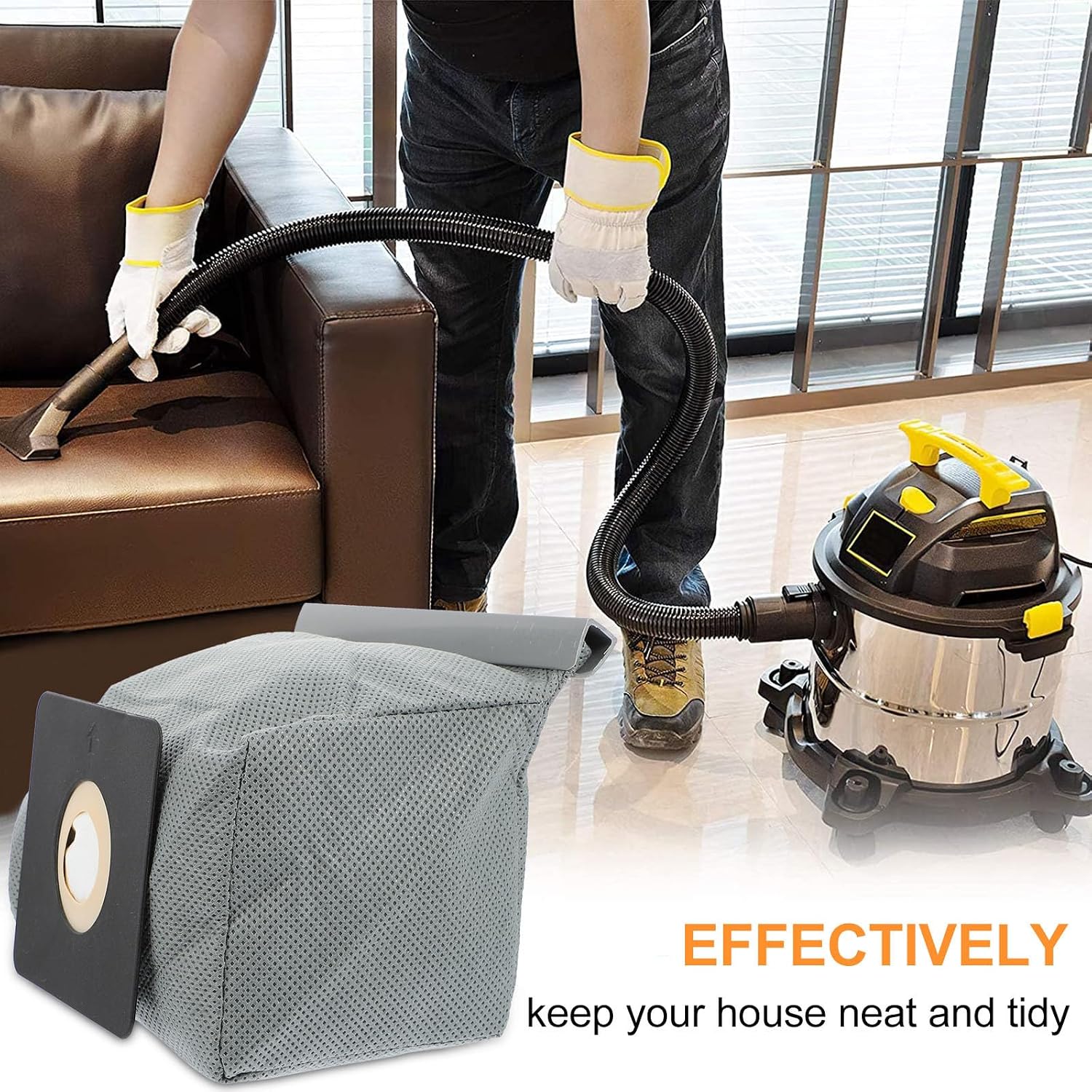 6pcs Polyester Vacuum Cleaner Replacement Dust Bags High Efficiency Filter Bags for Household Vacuum Cleaners Environmental Friendly Garbage Disposal
