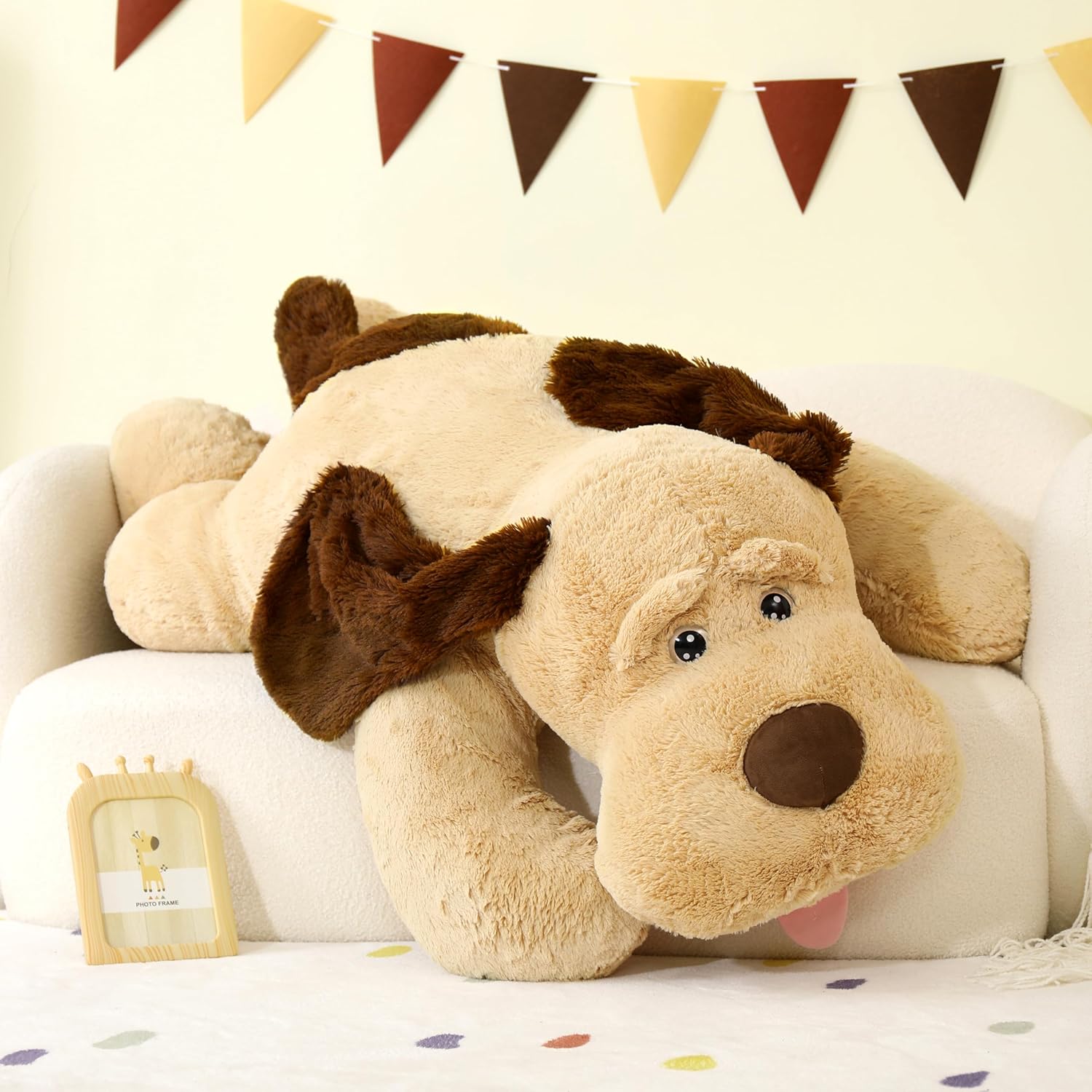 MaoGoLan 51" Giant Dog Plush, Life Size Large Stuffed Animal Dog, Fluffy and Cuddly Stuffed Puppy Stuffed Animal Throw Pillow Toy Birthday for Girls Kids - Image 8