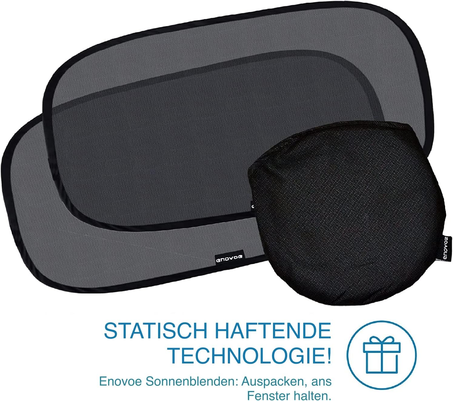 Car Window Shade - (2 Pack) - XL - 25" x 16" - Cling Car Sun Shade for Windows - Sun, Glare and UV Rays Protection for Your Child - Baby Car Shades for Side Window by Enovoe