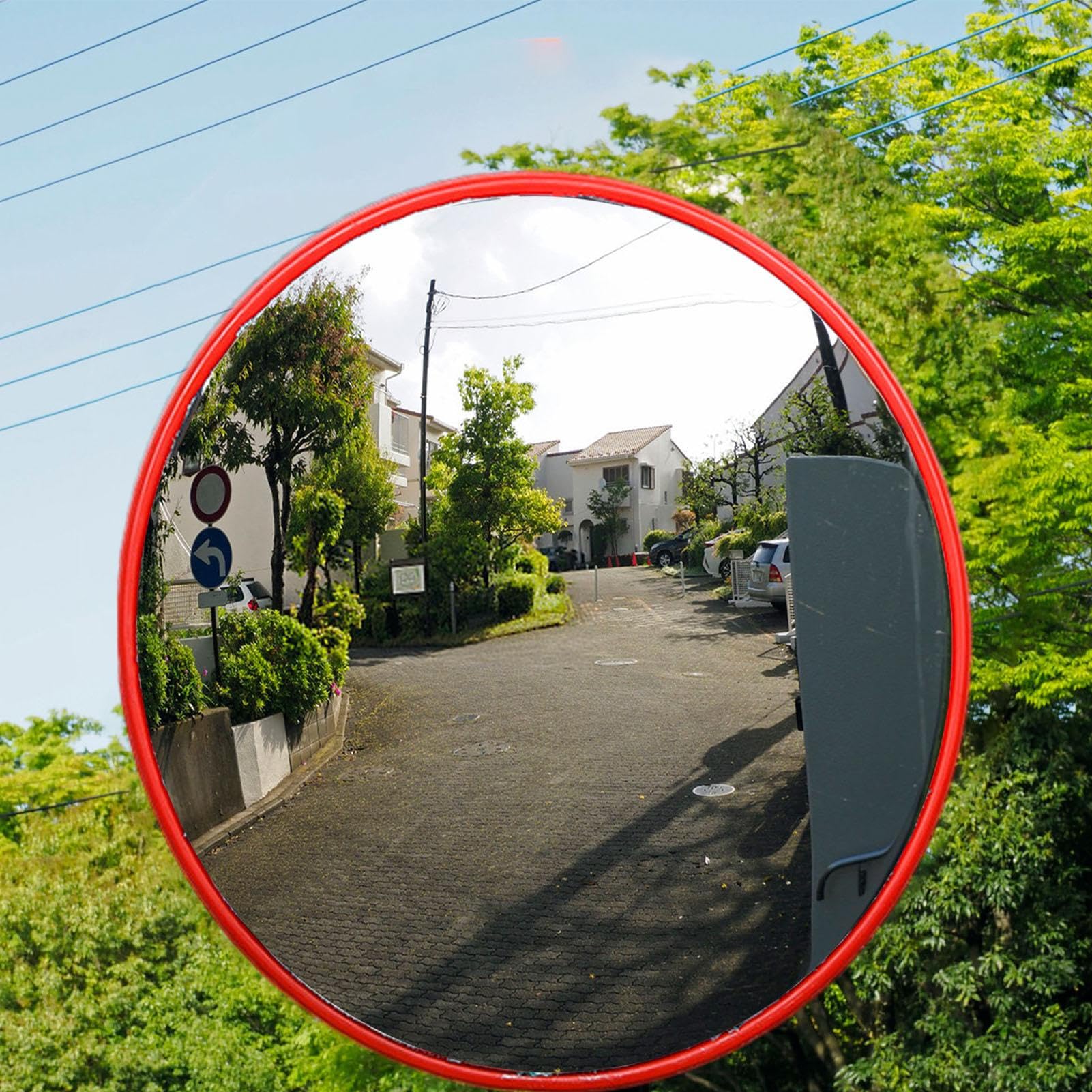 Specchio di ingresso - Specchio di sicurezza da 22 pollici | Ampia vista | in policarbonato: convesse per interni ed esterni per accessi, garage, strade, parcheggi,